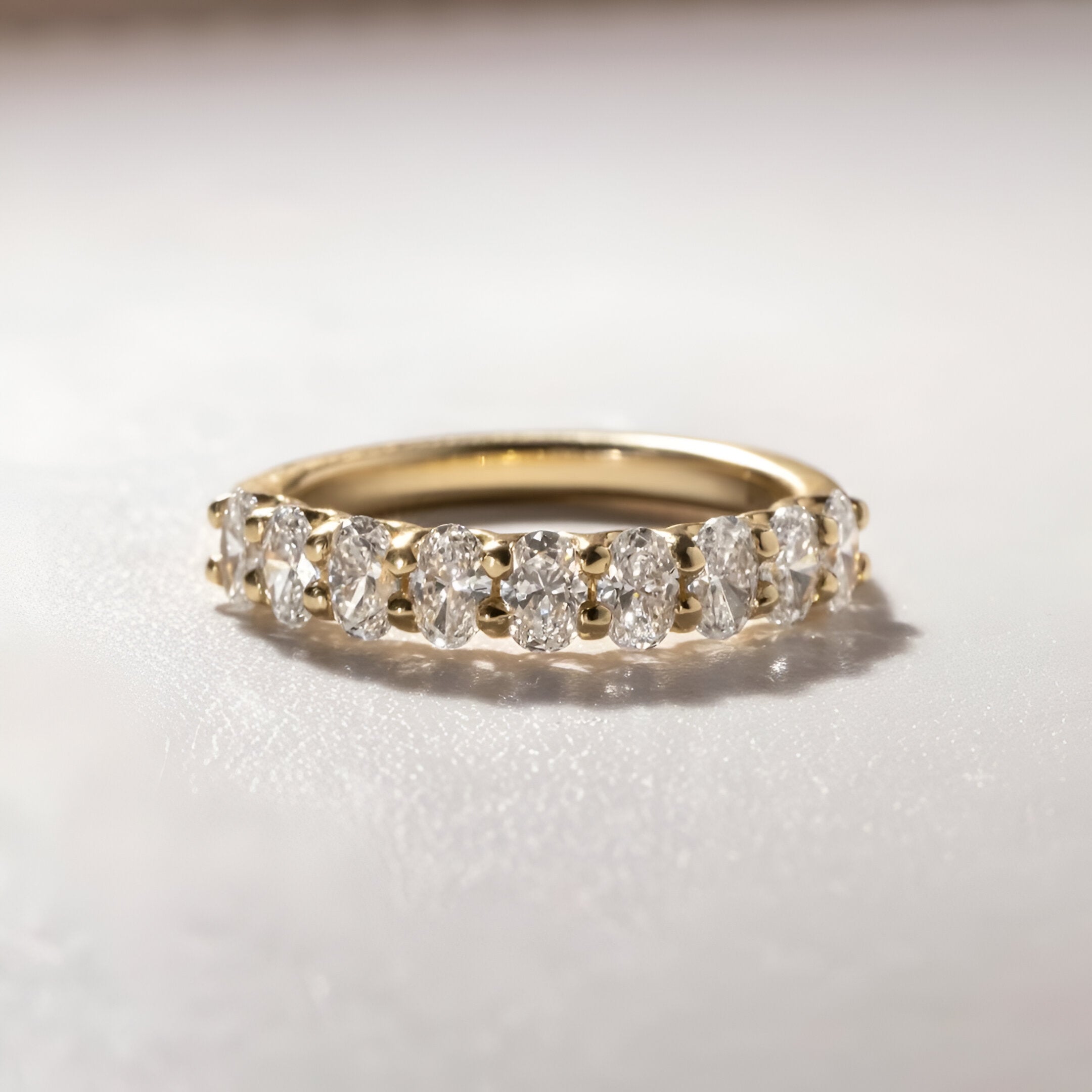 half Oval eternity Lab Diamond ring