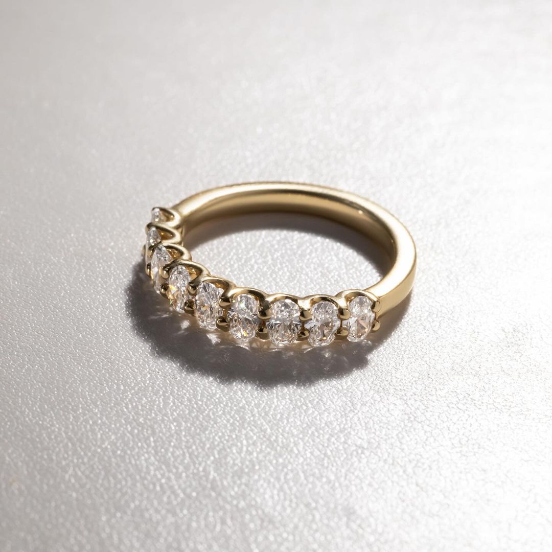 half Oval eternity Lab Diamond ring
