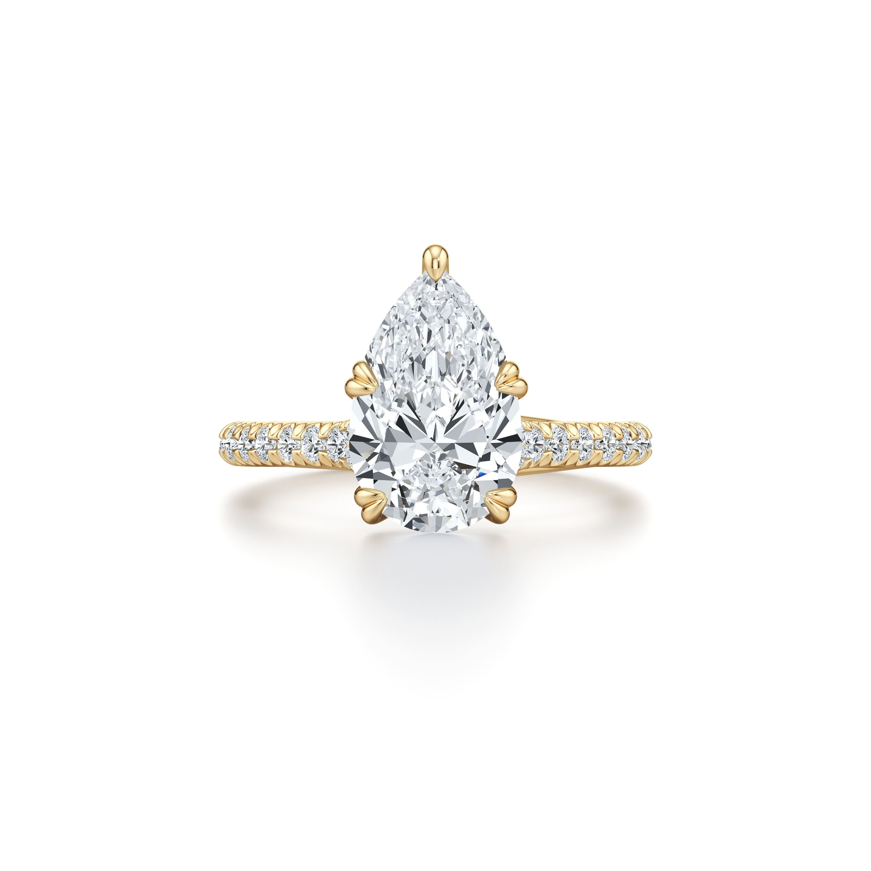 Ellen Pear Solitaire Lab Diamond Engagement Ring