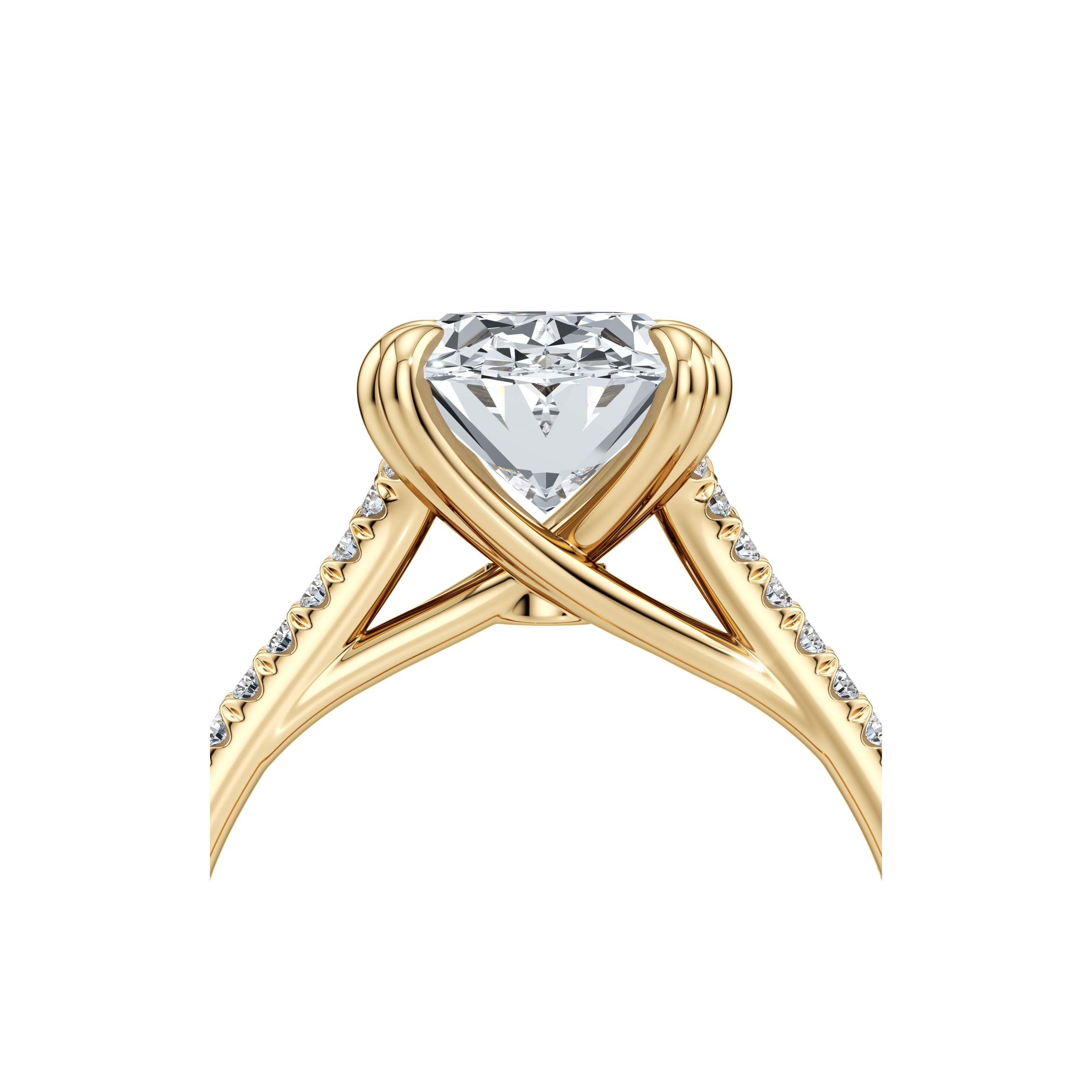Ellen dual bands Oval Solitaire Lab Diamond Engagement Ring