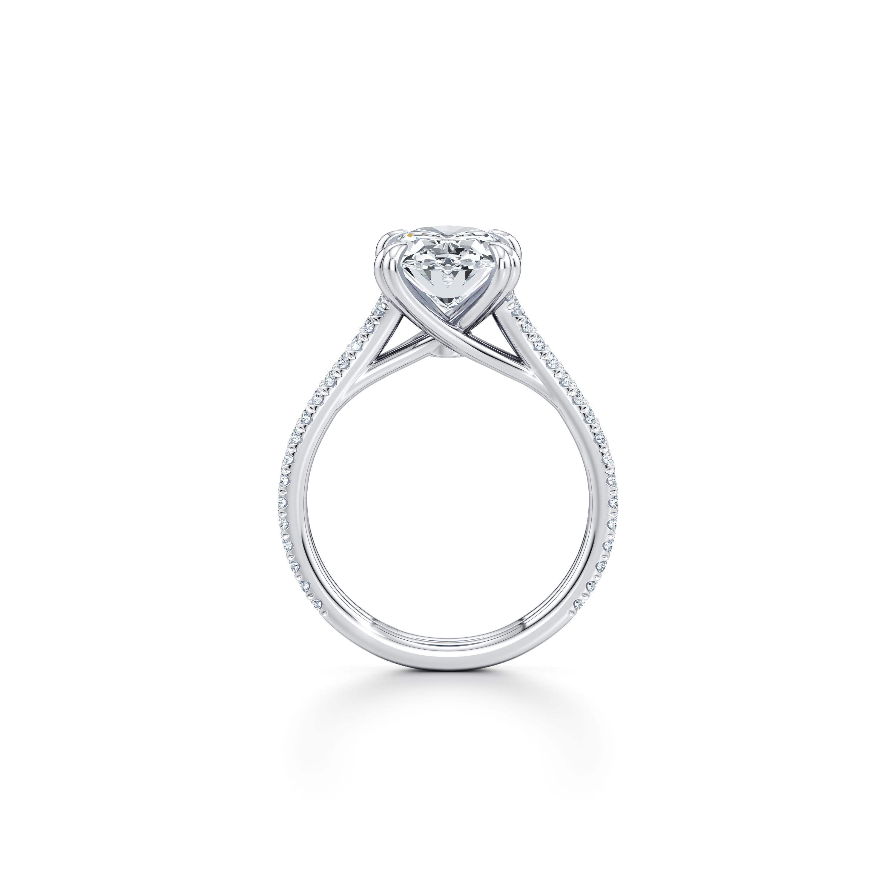 Ellen dual bands Oval Solitaire Lab Diamond Engagement Ring