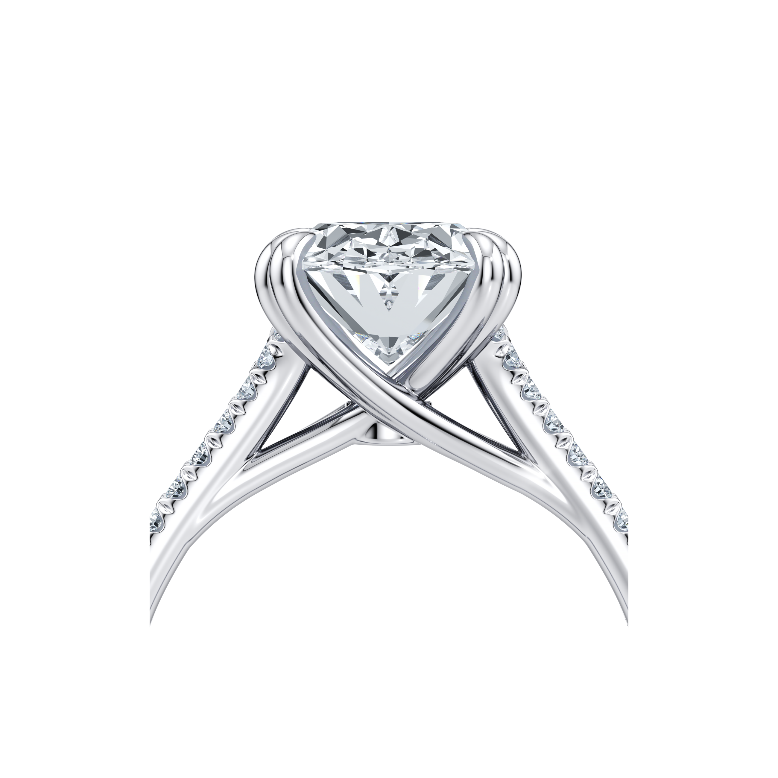 Ellen dual bands Oval Solitaire Lab Diamond Engagement Ring