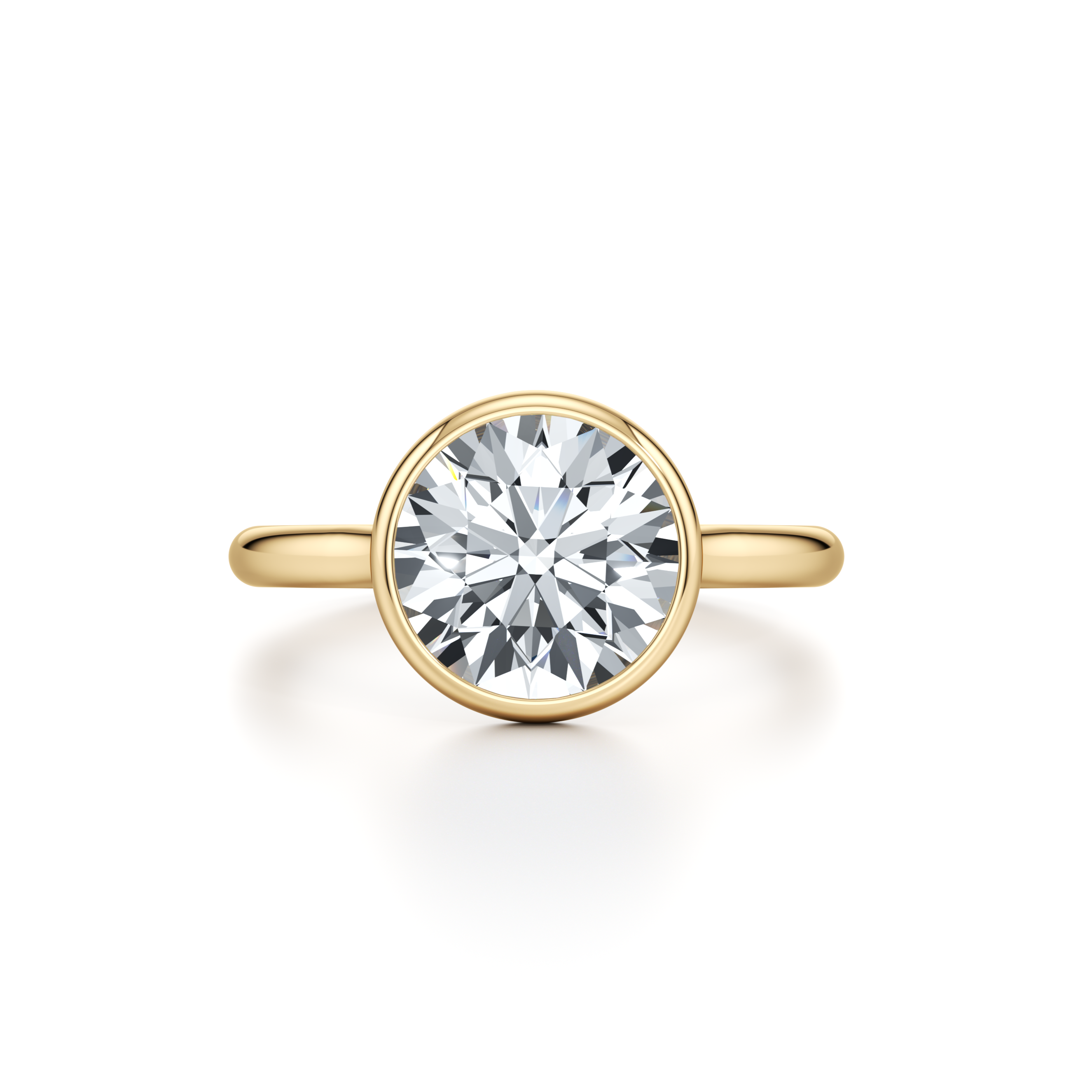 Ellen Round Bezel Solitaire Lab Diamond Engagement Ring