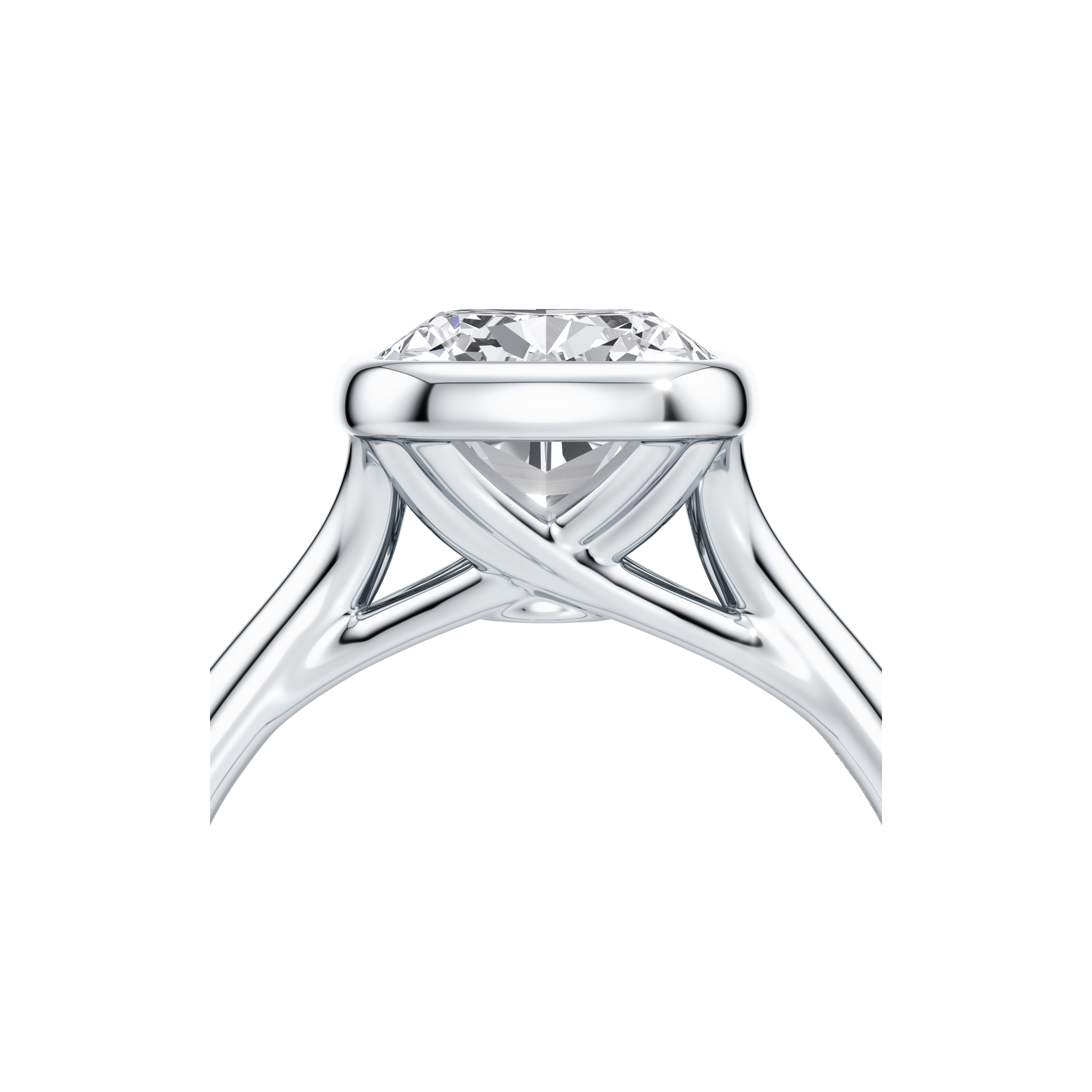 Ellen Cushion Bezel Solitaire Lab Diamond Engagement Ring