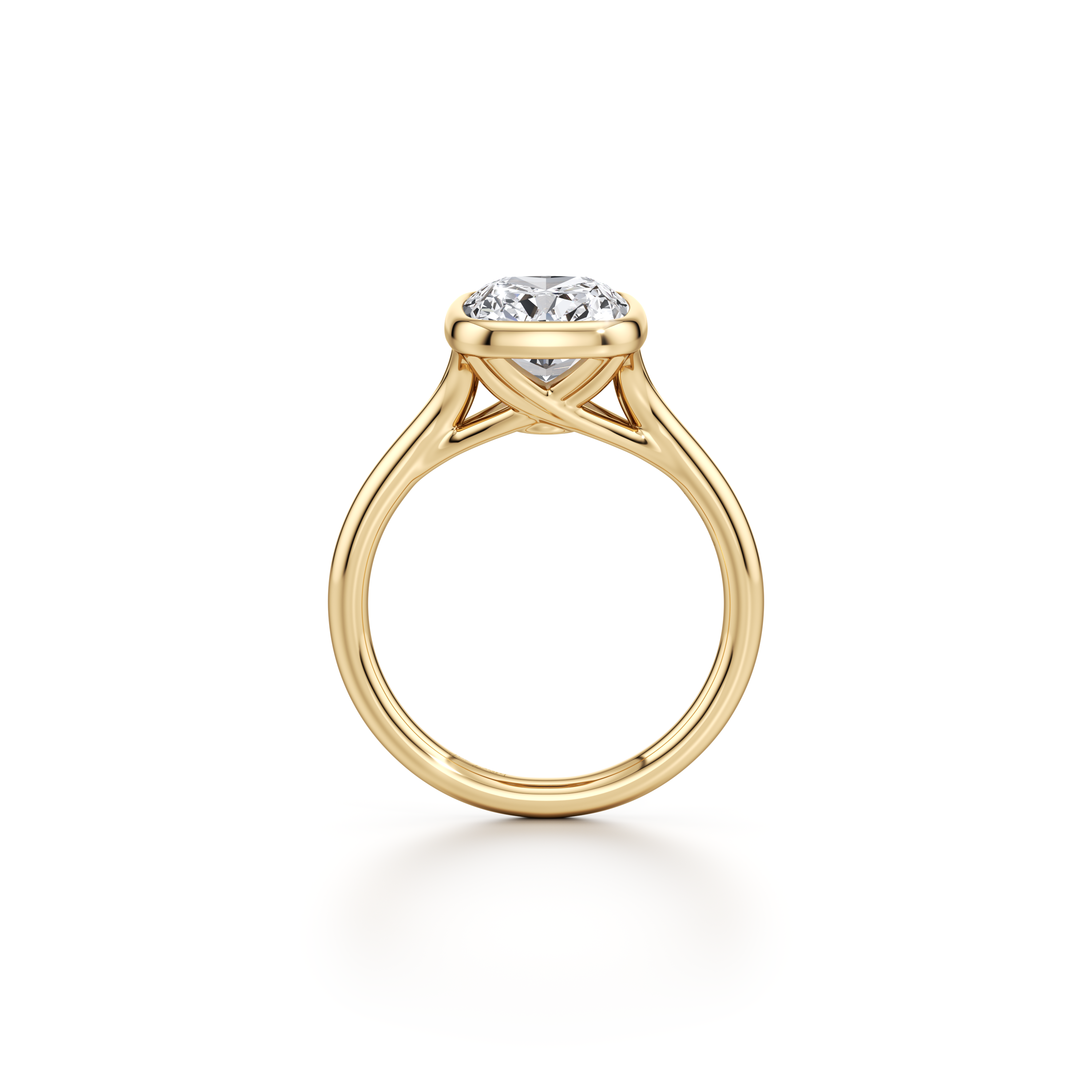 Ellen Cushion Bezel Solitaire Lab Diamond Engagement Ring
