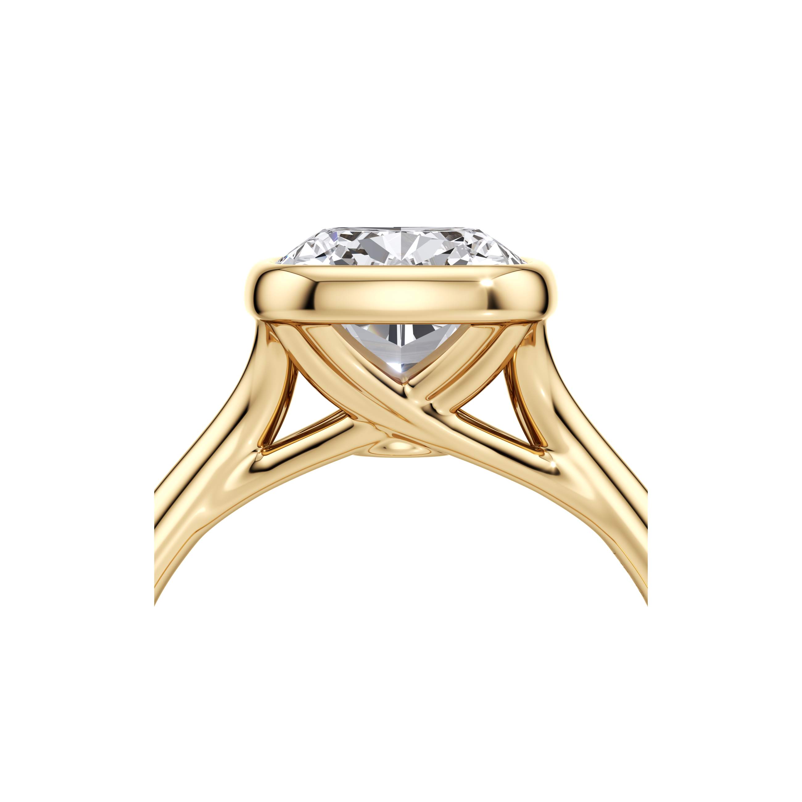 Ellen Cushion Bezel Solitaire Lab Diamond Engagement Ring