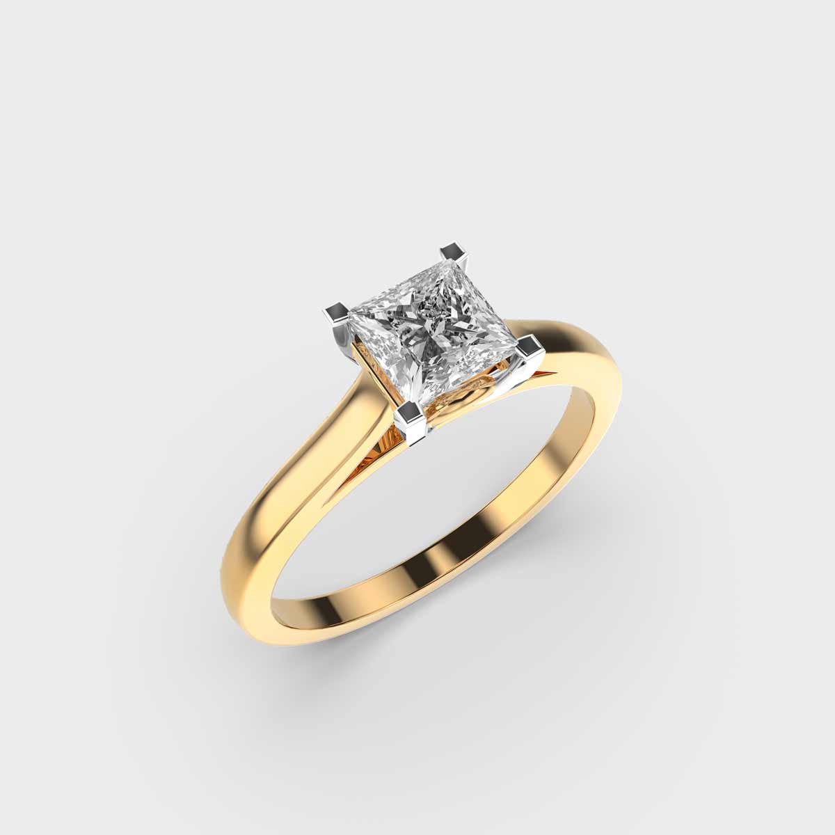 50 Cent Solitaire Princess Ring