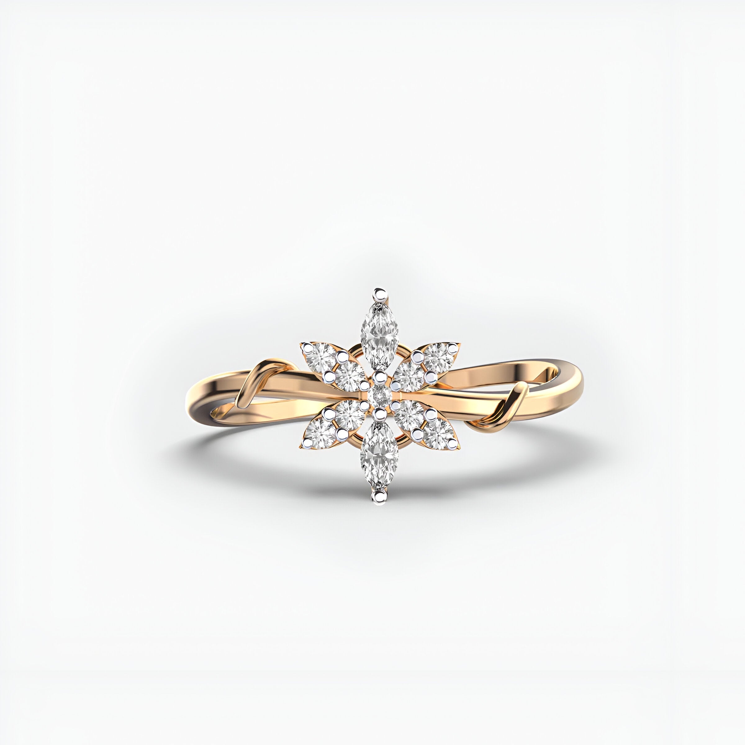 Flower and Vine Diamond Ring