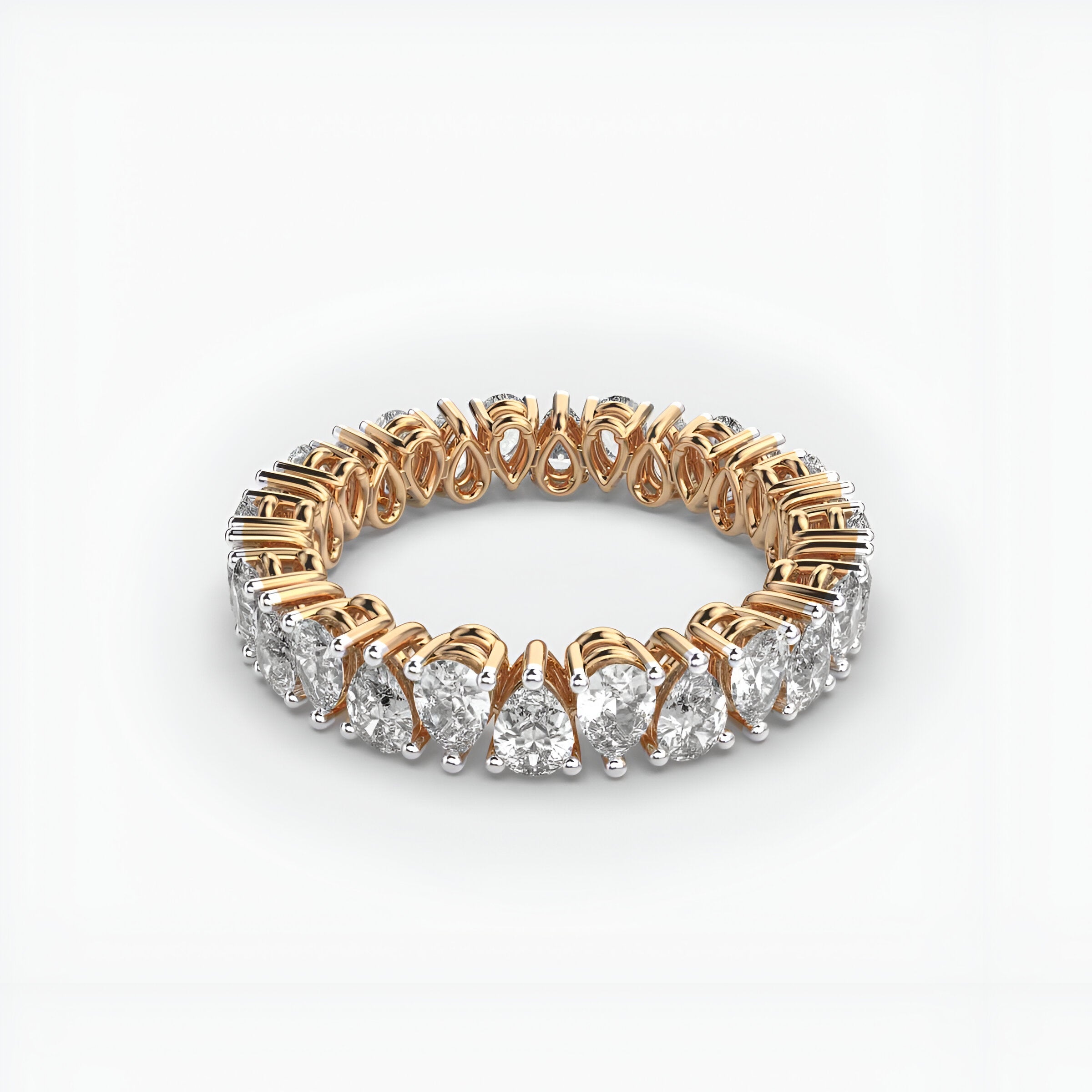 Glistening Beauty Pear Eternity Ring
