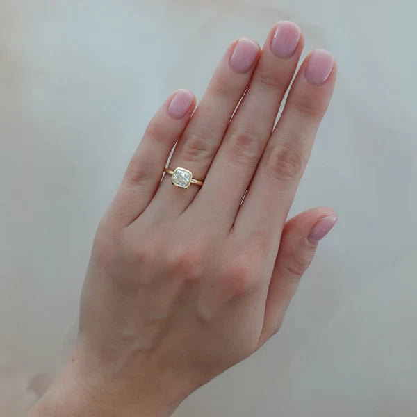 Ellen Cushion Bezel Solitaire Lab Diamond Engagement Ring