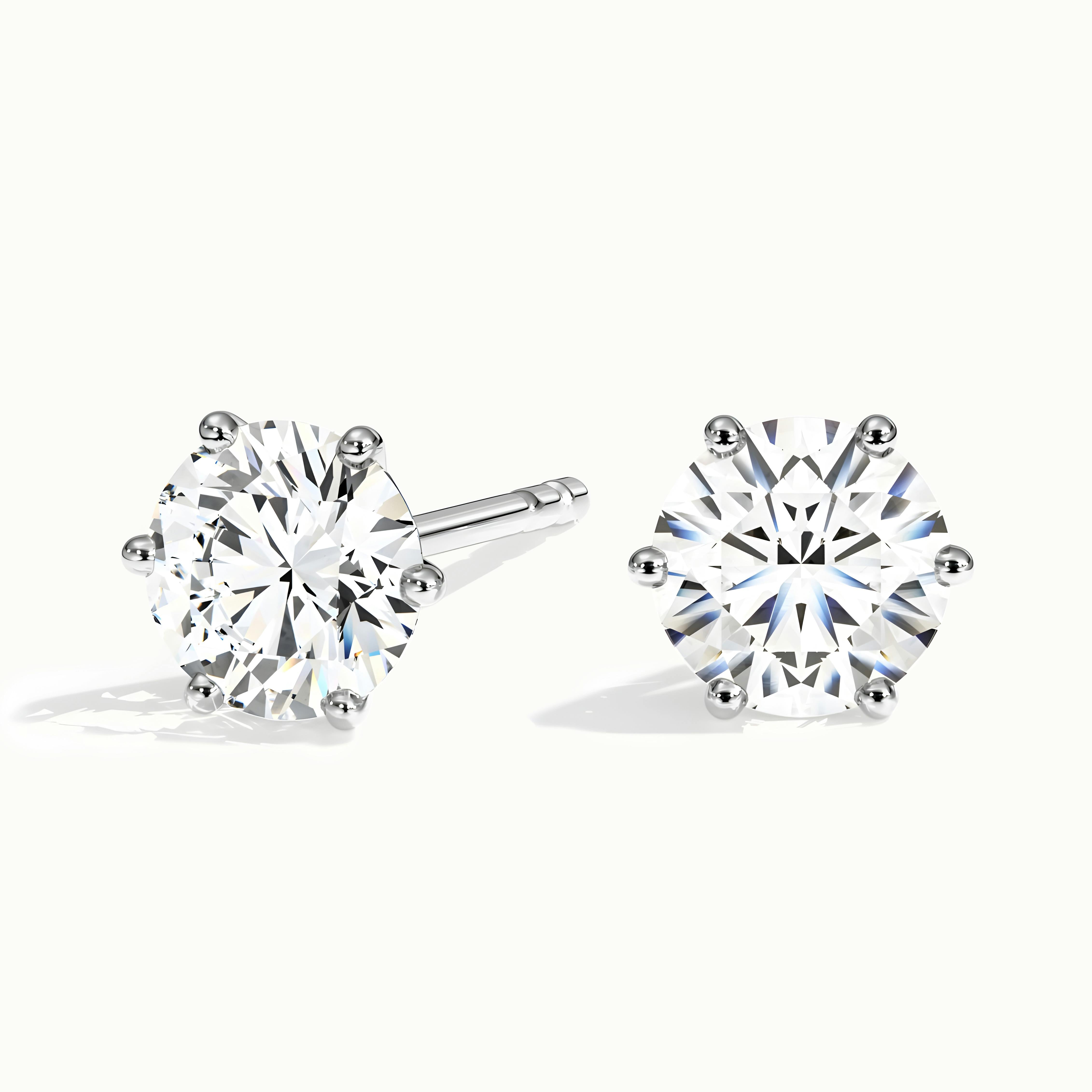 14k Gold Tiny Diamond Star Studs