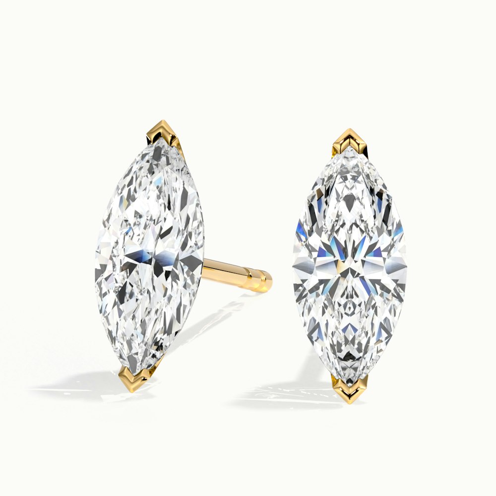 14k Gold Diamond Cluster Earrings
