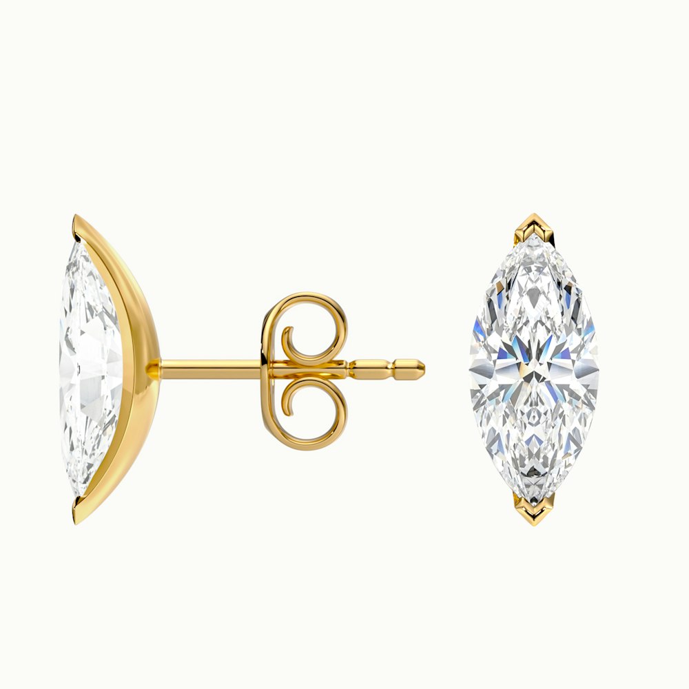 14k Gold Diamond Cluster Earrings