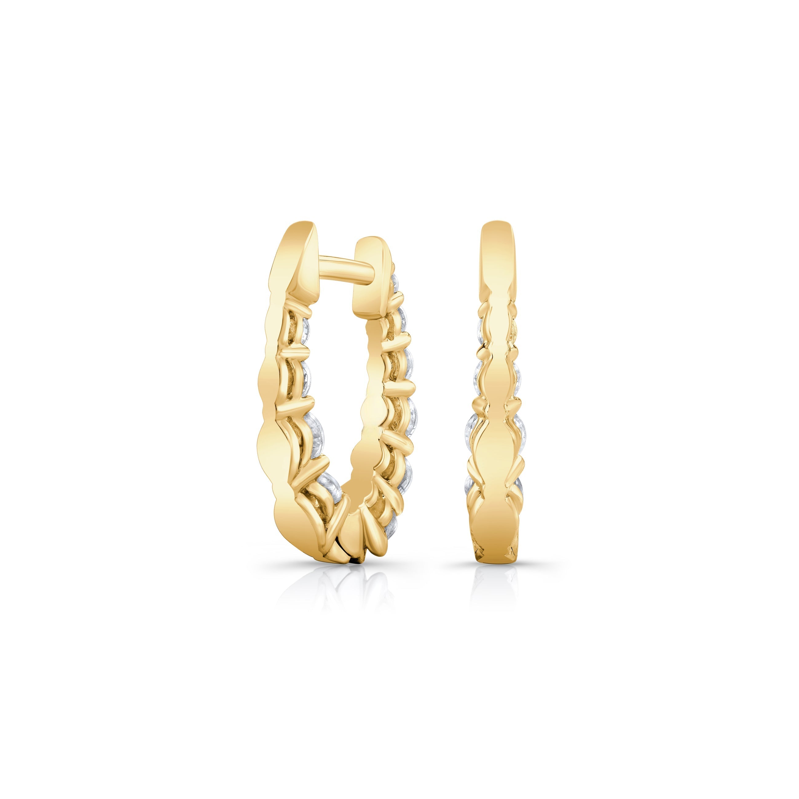 14k Diamond Spiked Star Hoop Charm