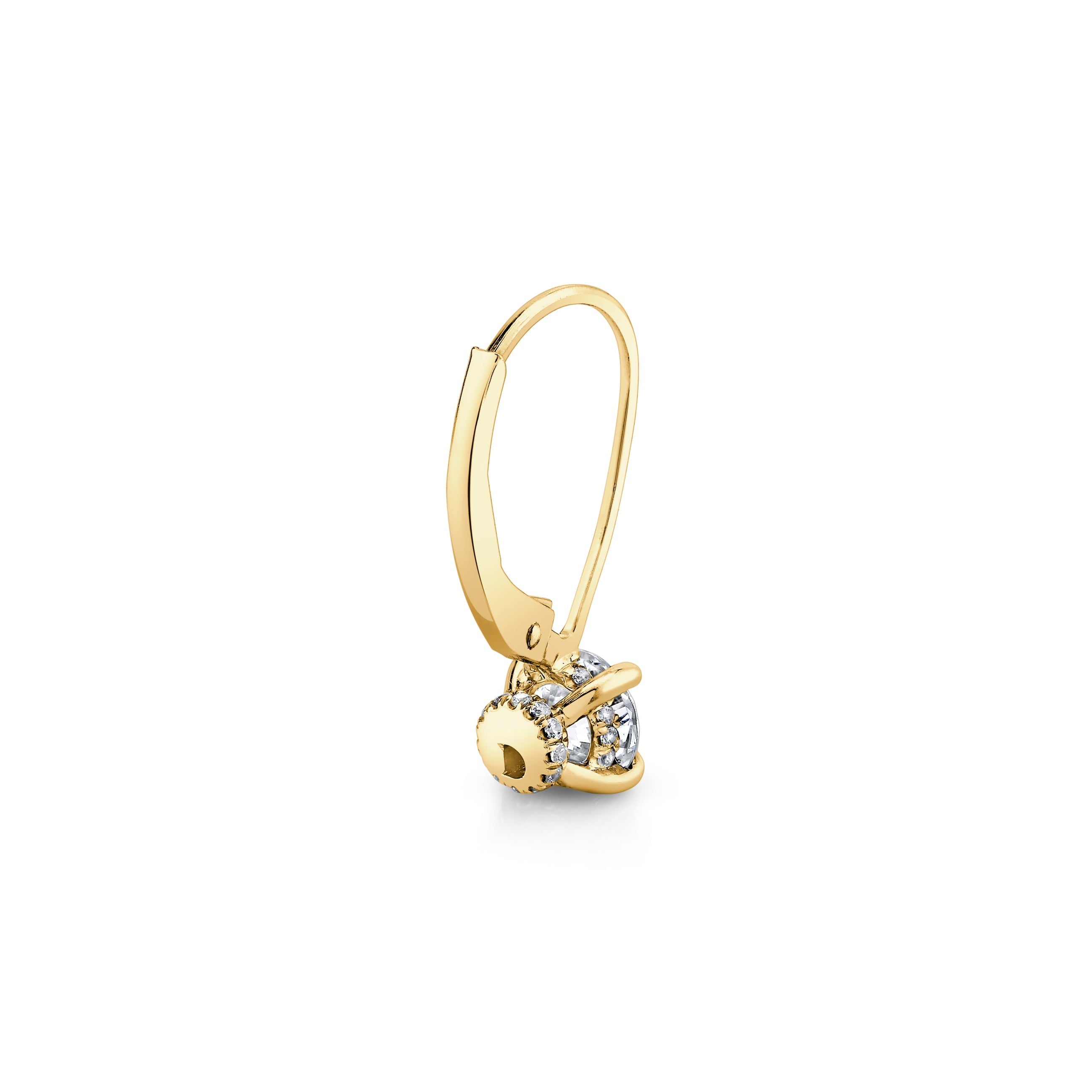 14k Solid Bar Hoop Charm