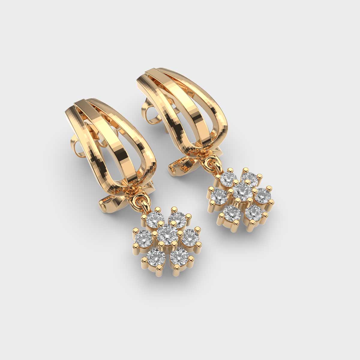 14k Diamond Dragon Fly Hoop Charm