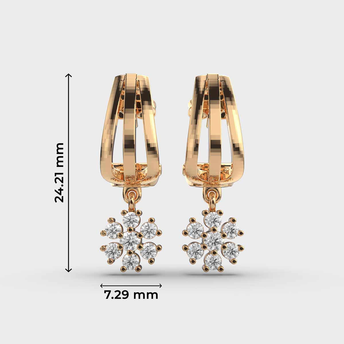 14k Diamond Dragon Fly Hoop Charm