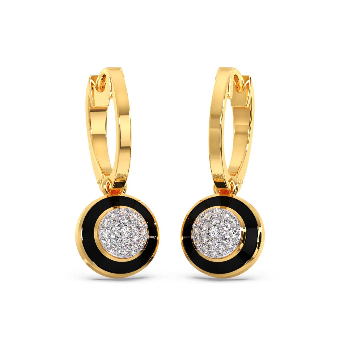 Circlet Cluster Diamond Dangle Earrings