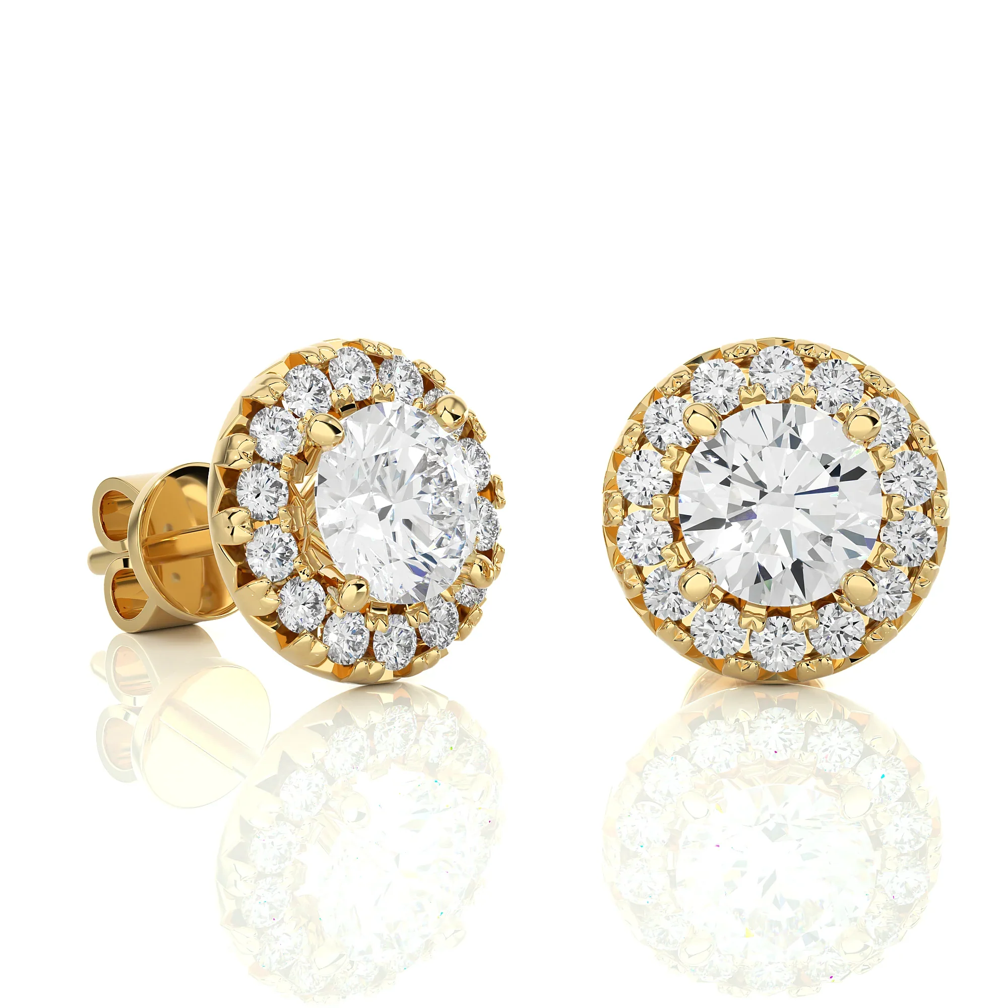 14k Gold Starburst Diamond Earrings