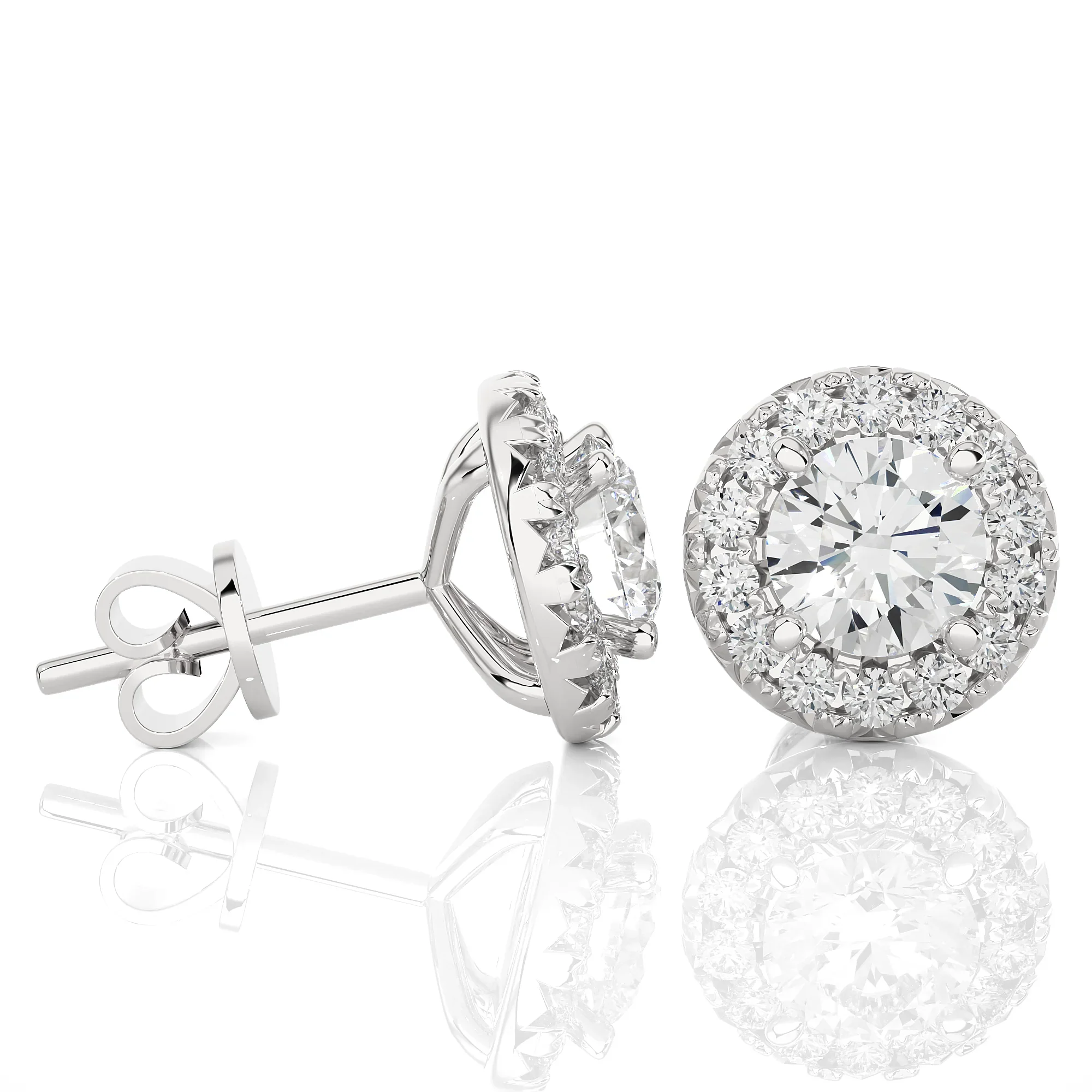 14k Gold Starburst Diamond Earrings