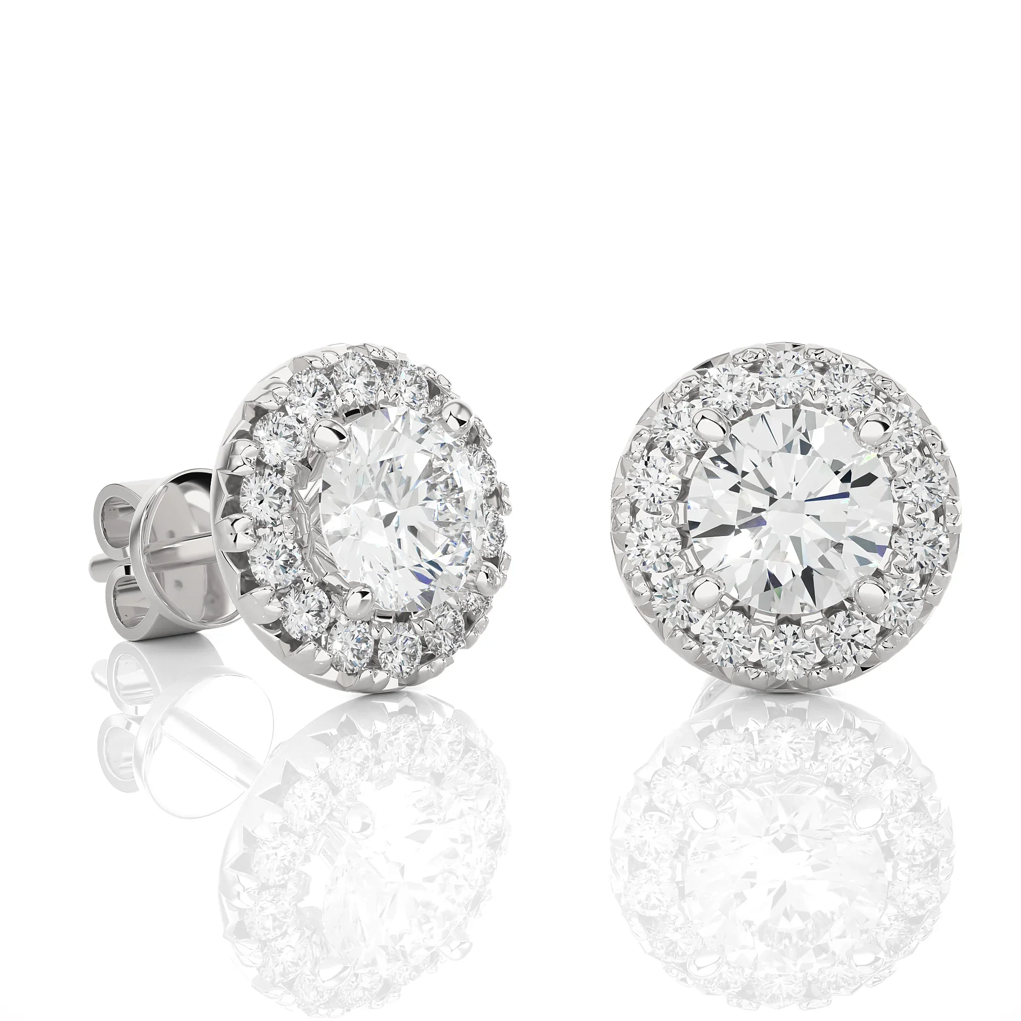 14k Gold Starburst Diamond Earrings