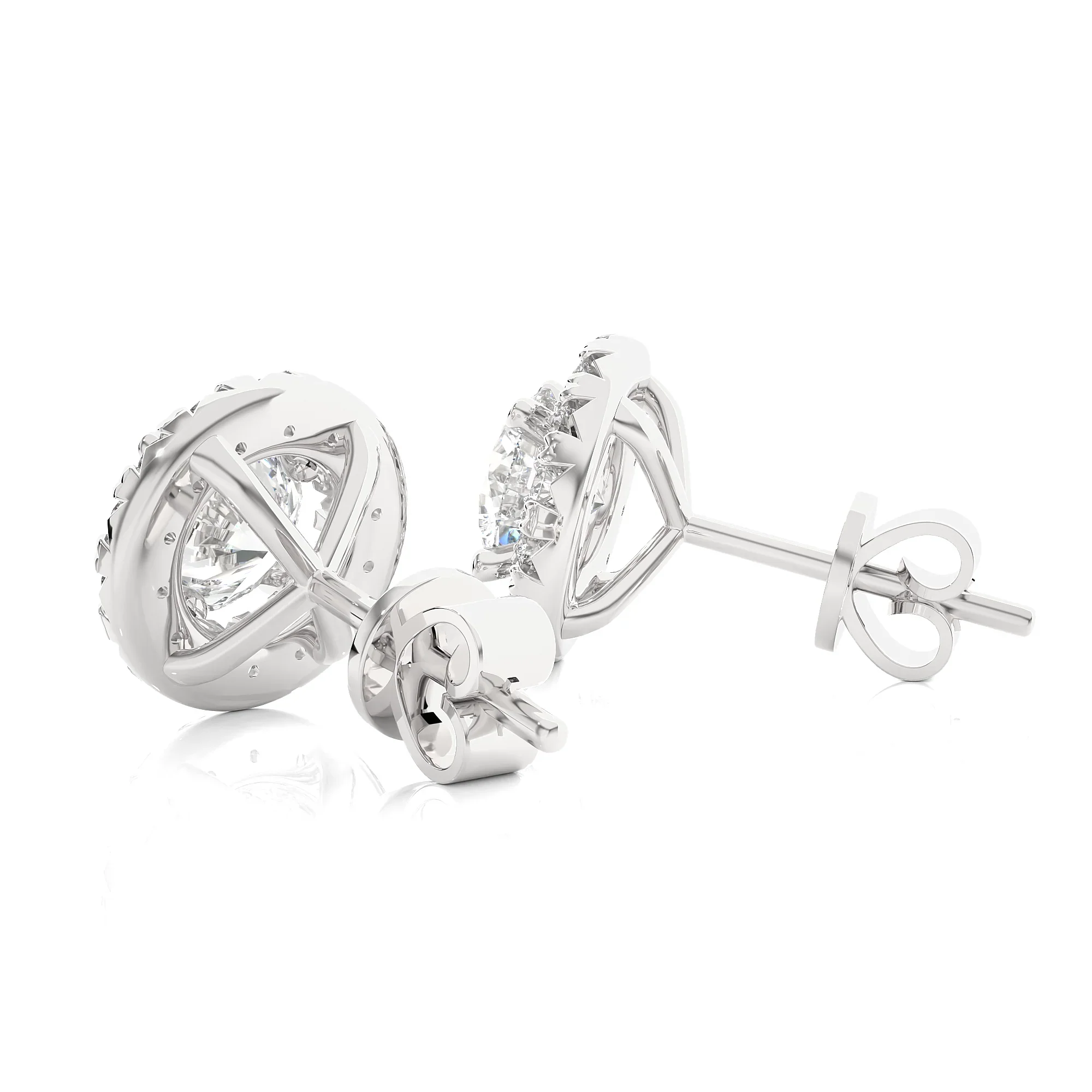 14k Gold Starburst Diamond Earrings
