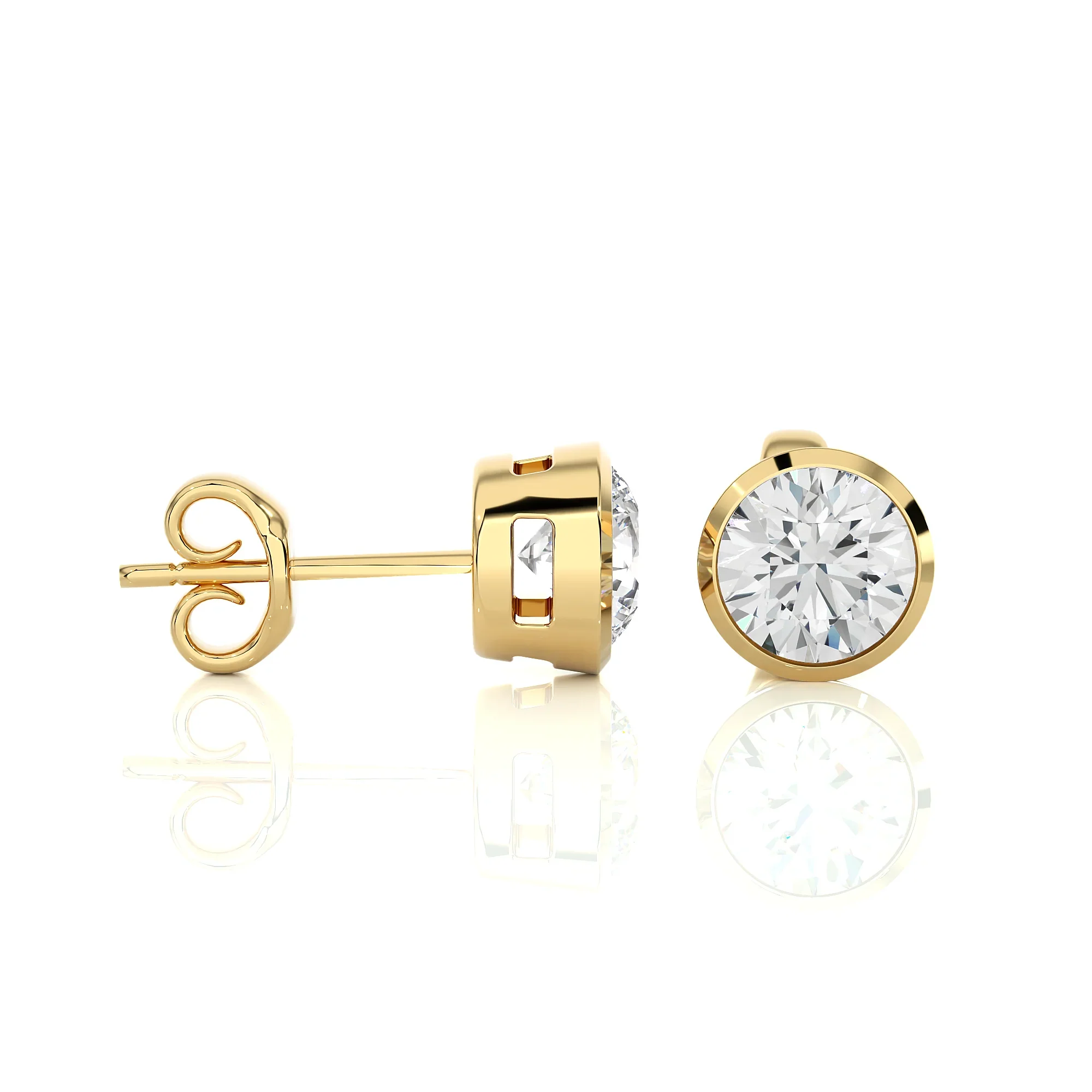 14k Mini Marquise Diamond Studs