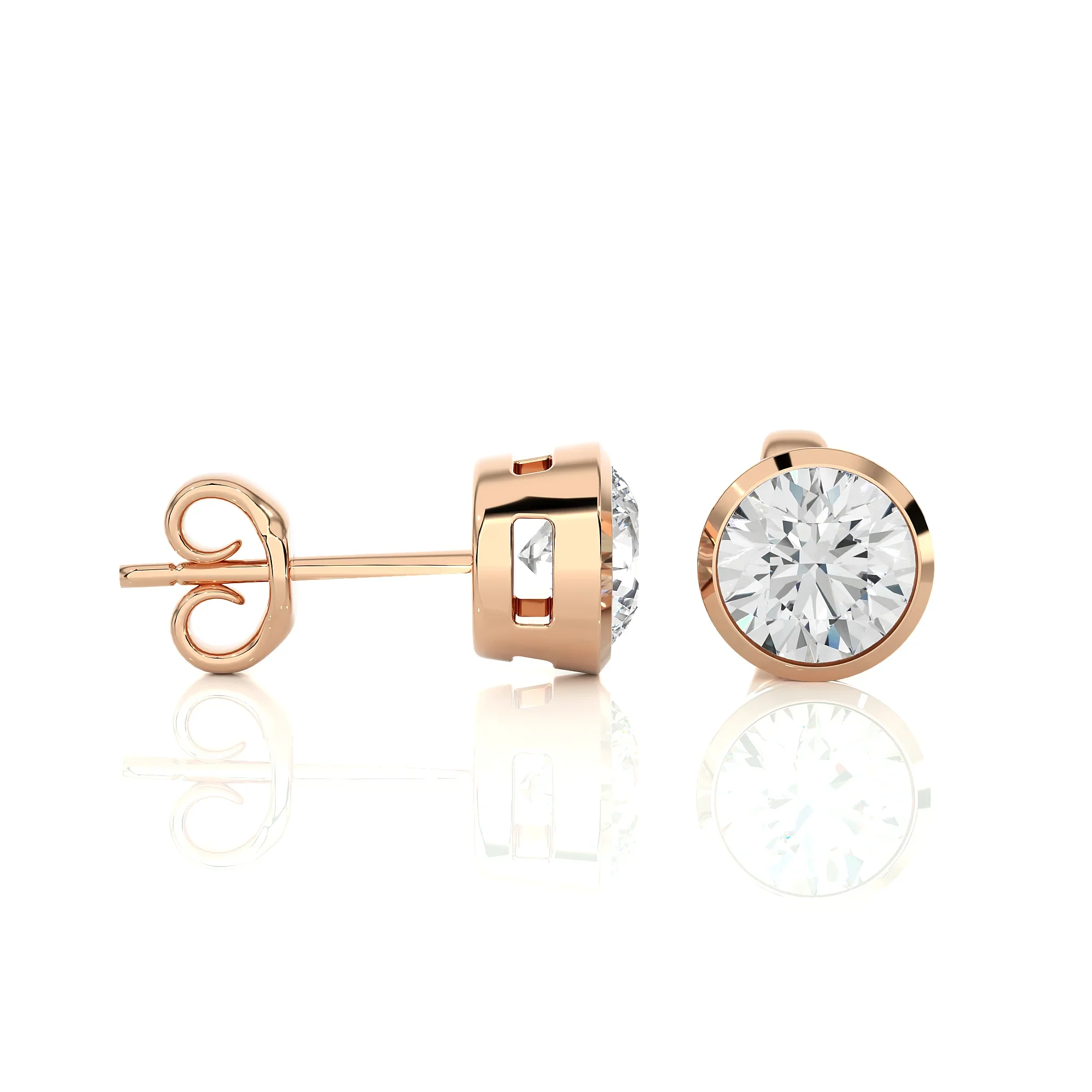 14k Mini Marquise Diamond Studs