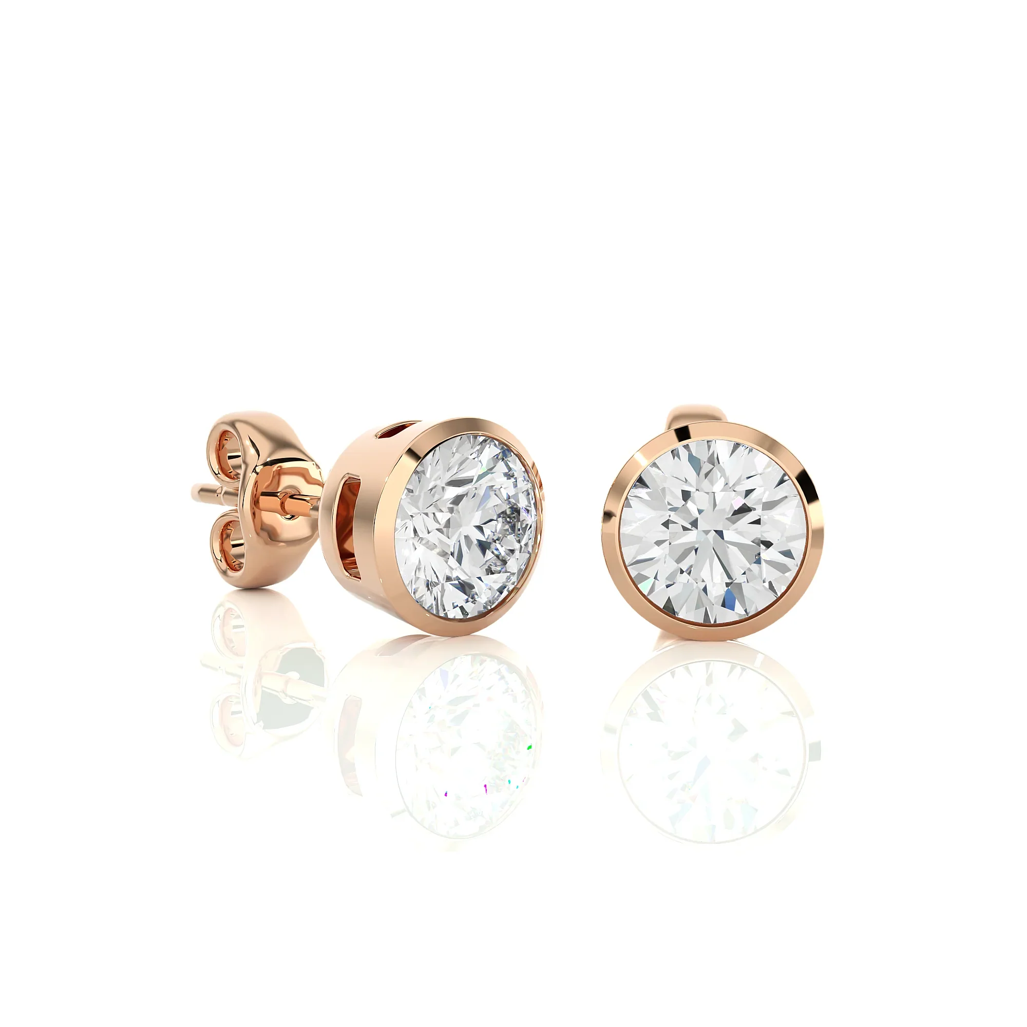 14k Mini Marquise Diamond Studs