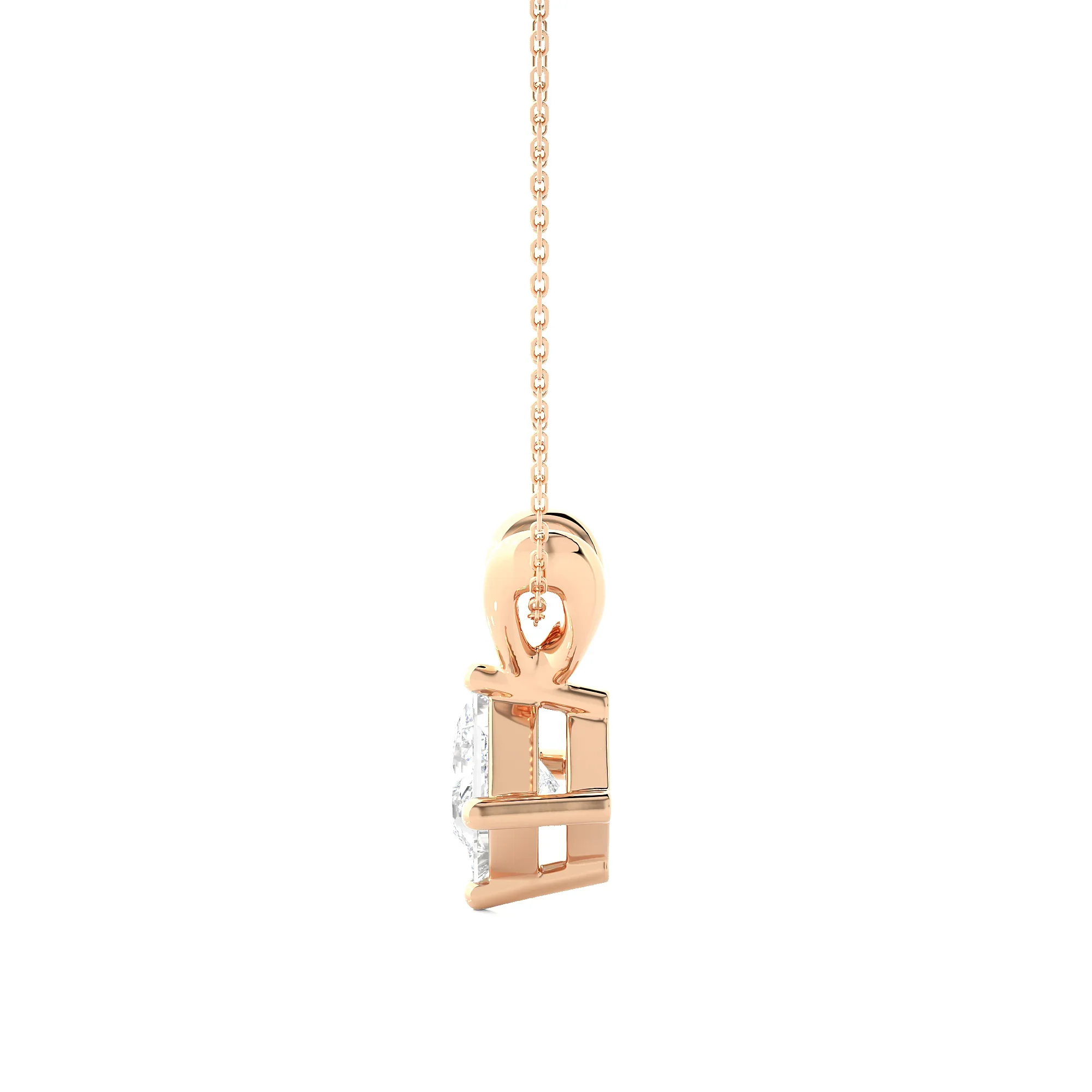 0.50 Carat Princess Cut  Diamond Pendant.