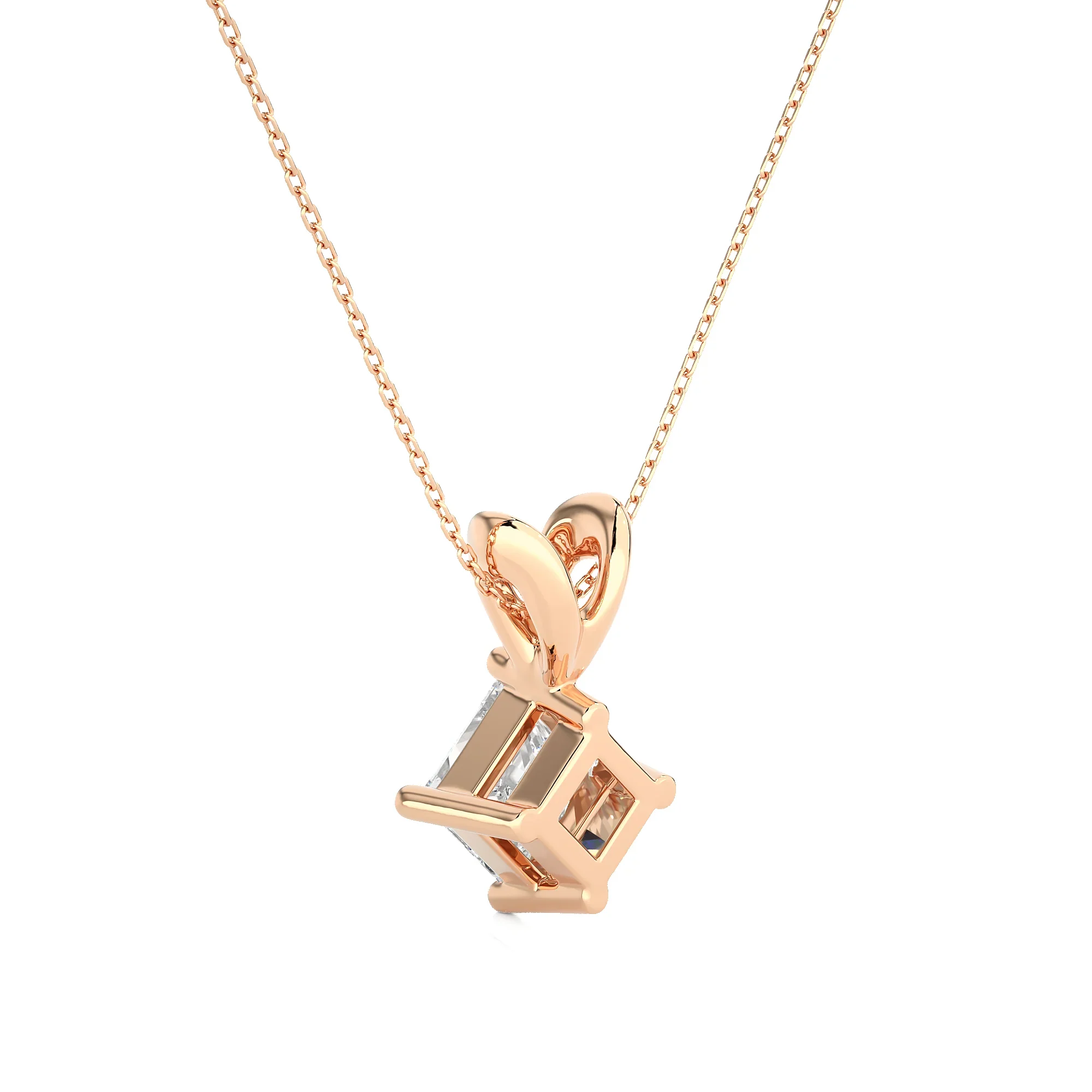 0.50 Carat Princess Cut  Diamond Pendant.