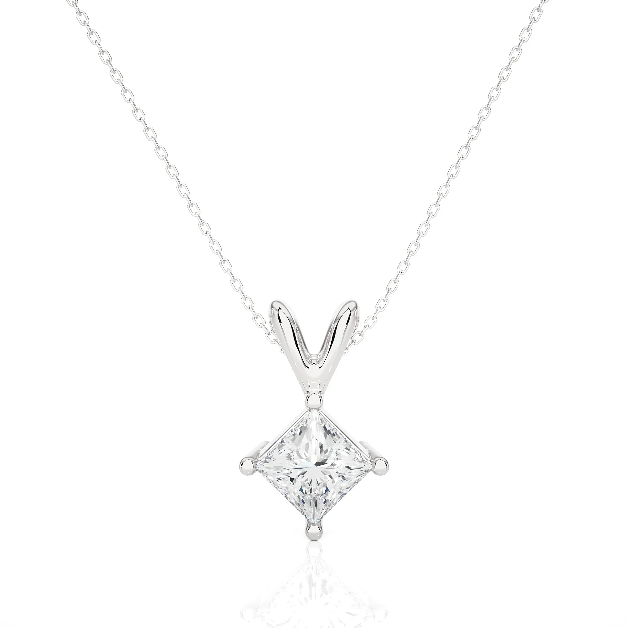 0.50 Carat Princess Cut  Diamond Pendant.