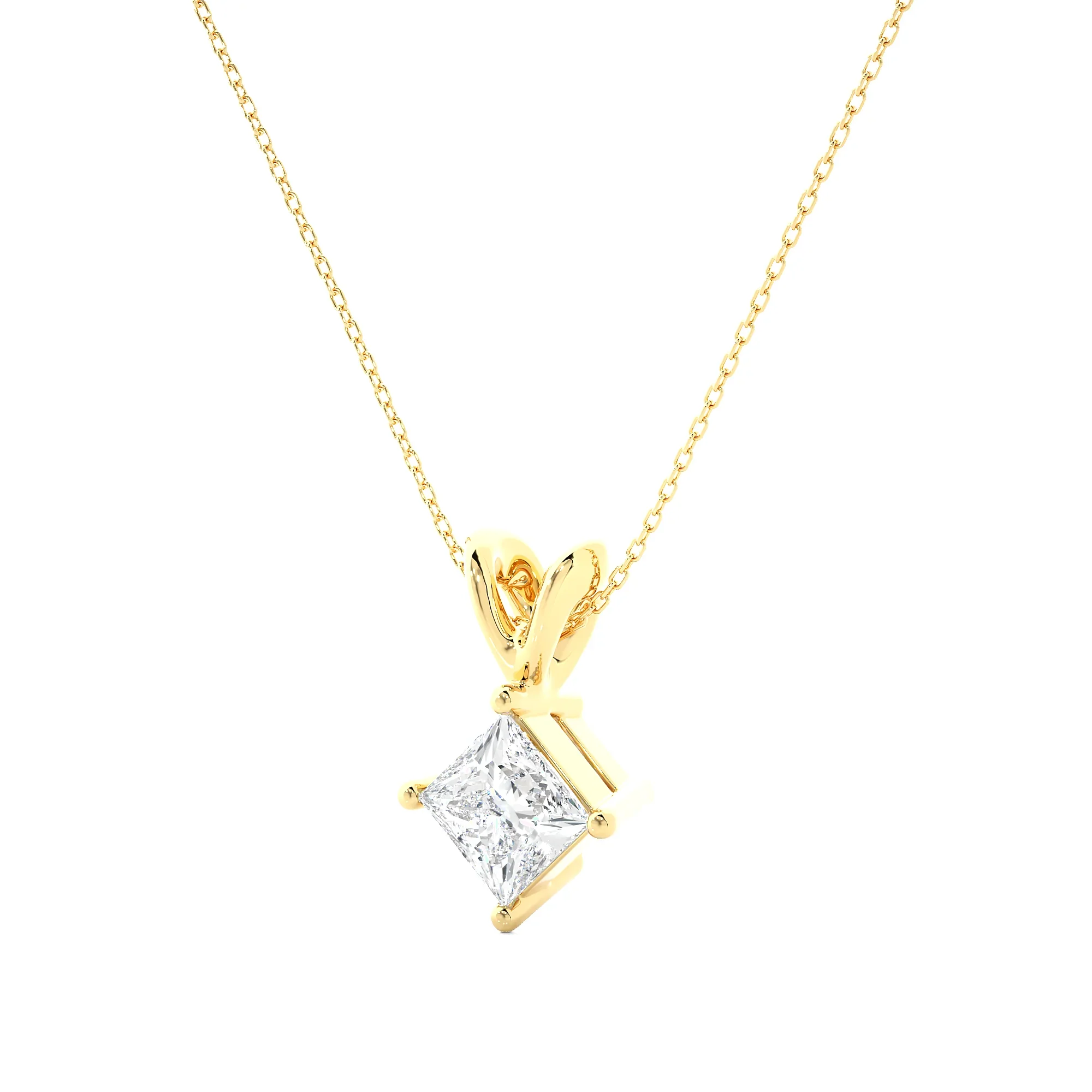0.50 Carat Princess Cut  Diamond Pendant.