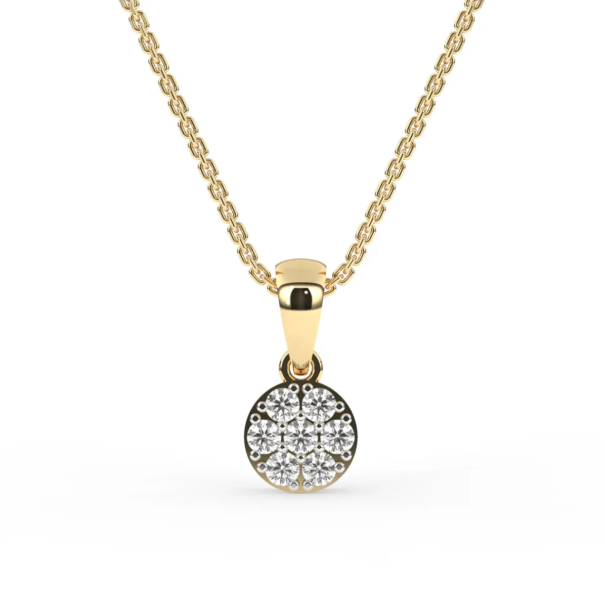 Round Cluster Diamond Pendant