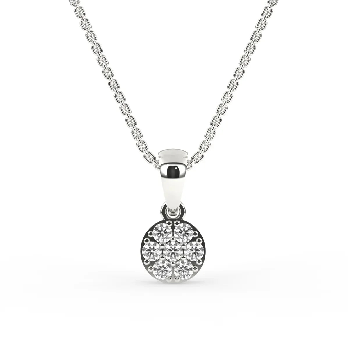 Round Cluster Diamond Pendant