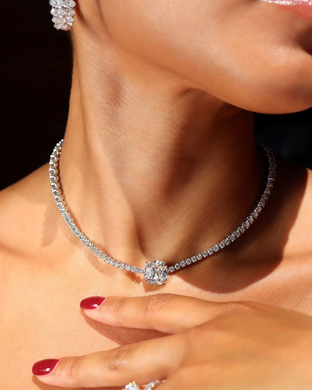 Antique Cushion Cut Collar Necklace