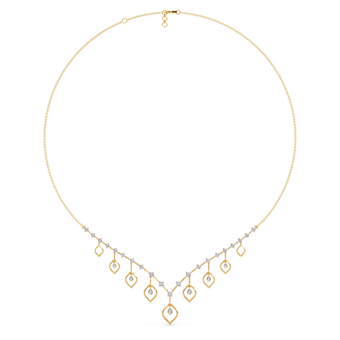 Spring Leaves Diamond Necklace