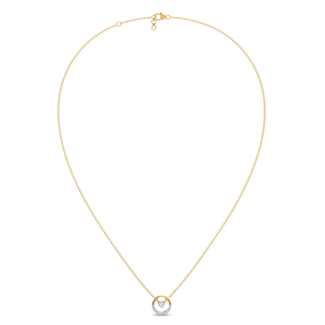 Heart In Orbit Diamond Pendant Necklace