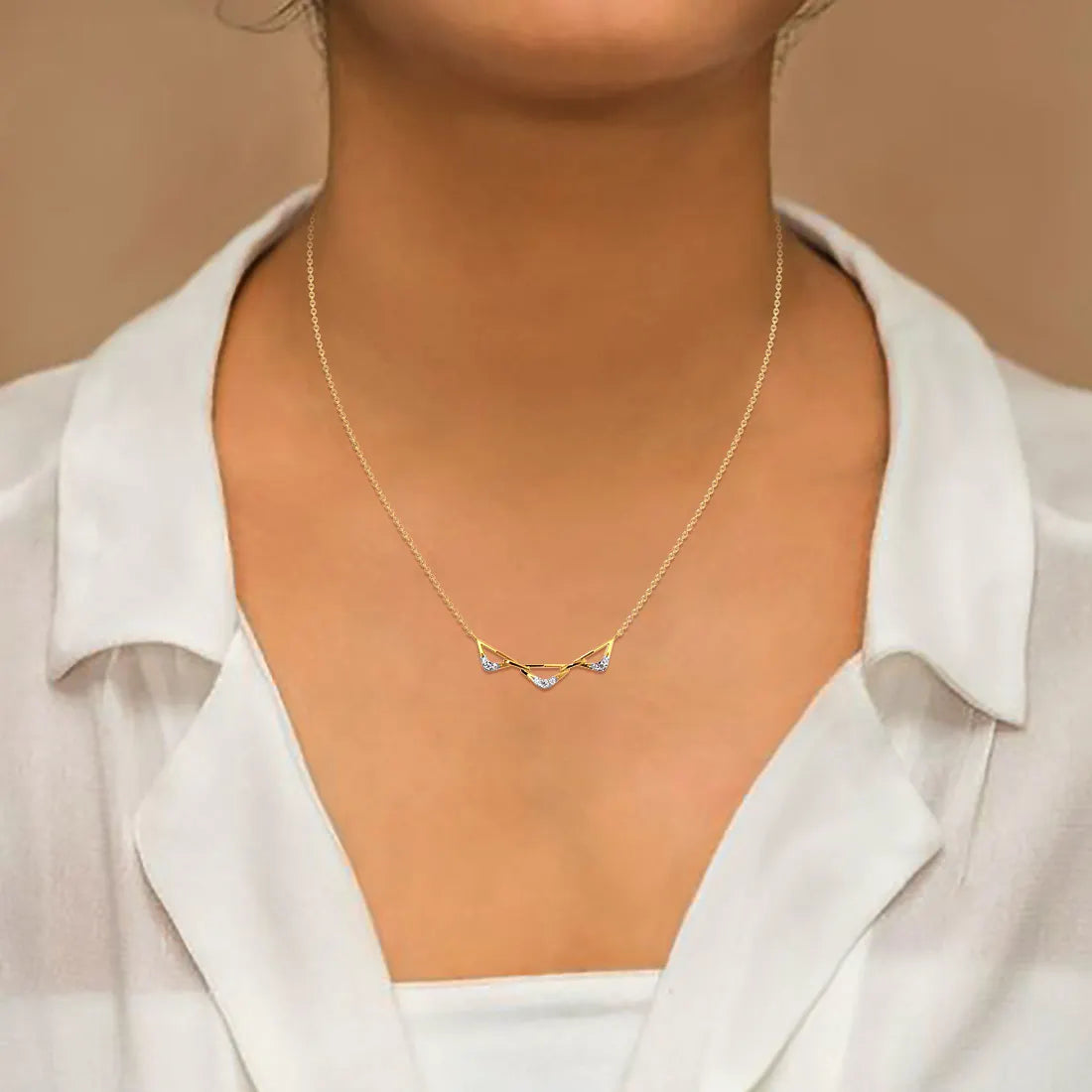 Linked Bonds Diamond Pendant Necklace
