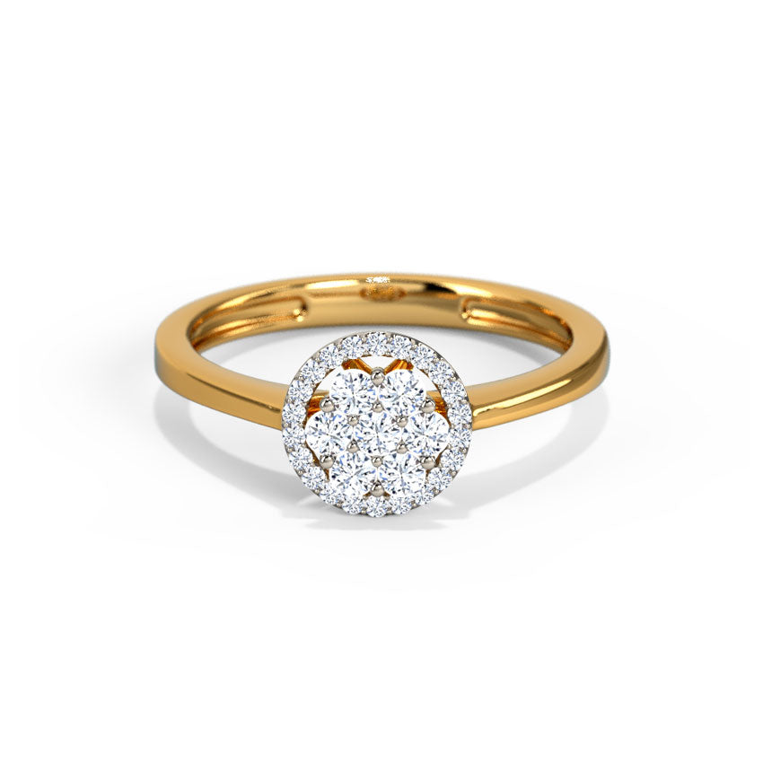 CAROL HALO SEVEN STONE DIAMOND RING