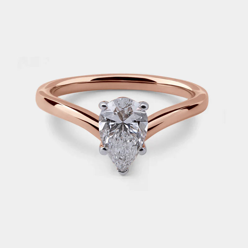 PEAR-SHAPED 1.01 CARAT LAB-GROWN SOLITAIRE DIAMOND RING