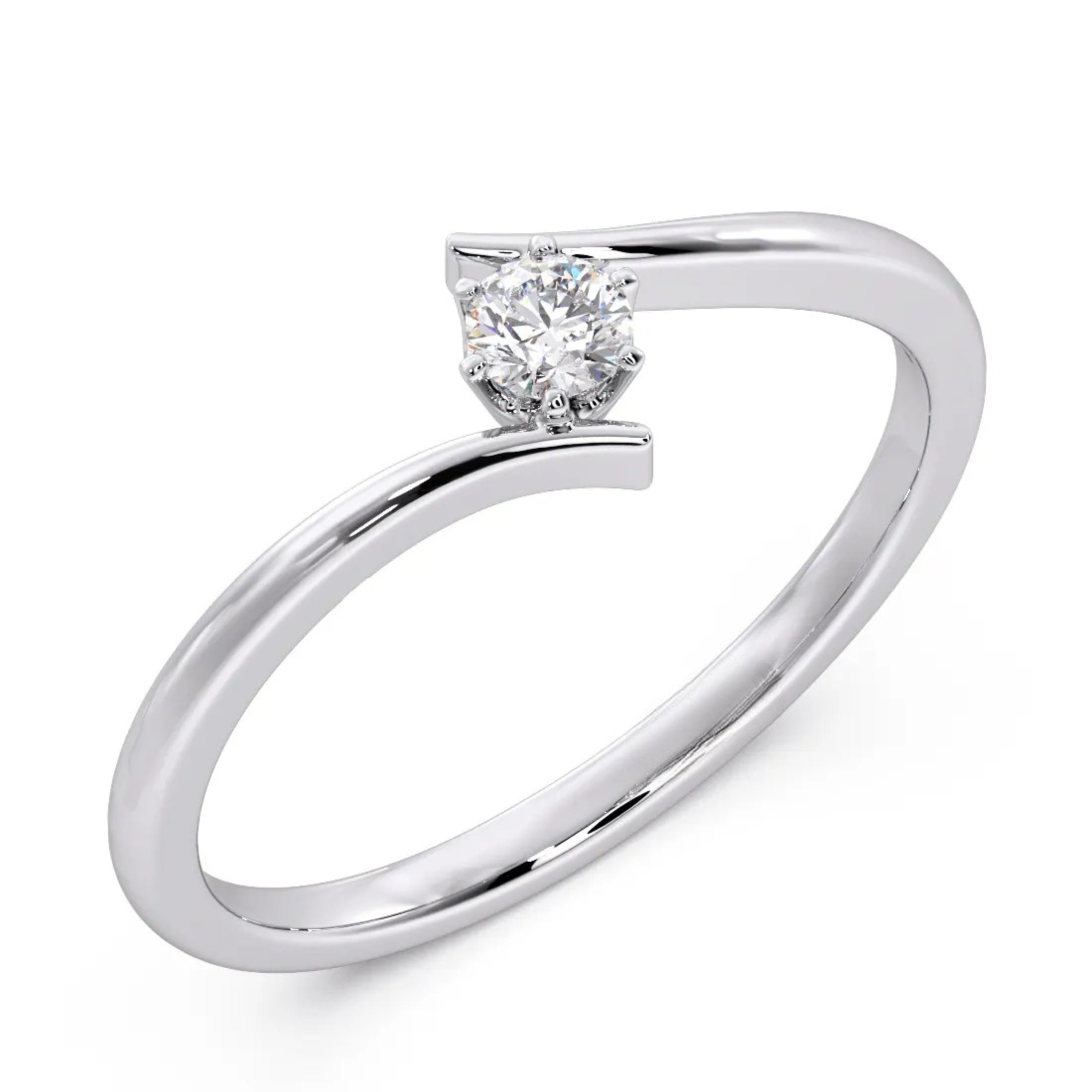 Milani White gold Solitaire Ring