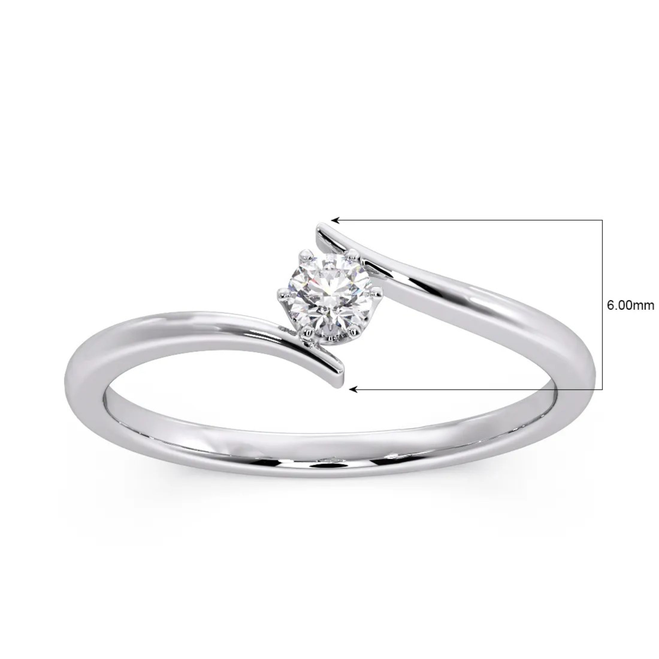 Milani White gold Solitaire Ring