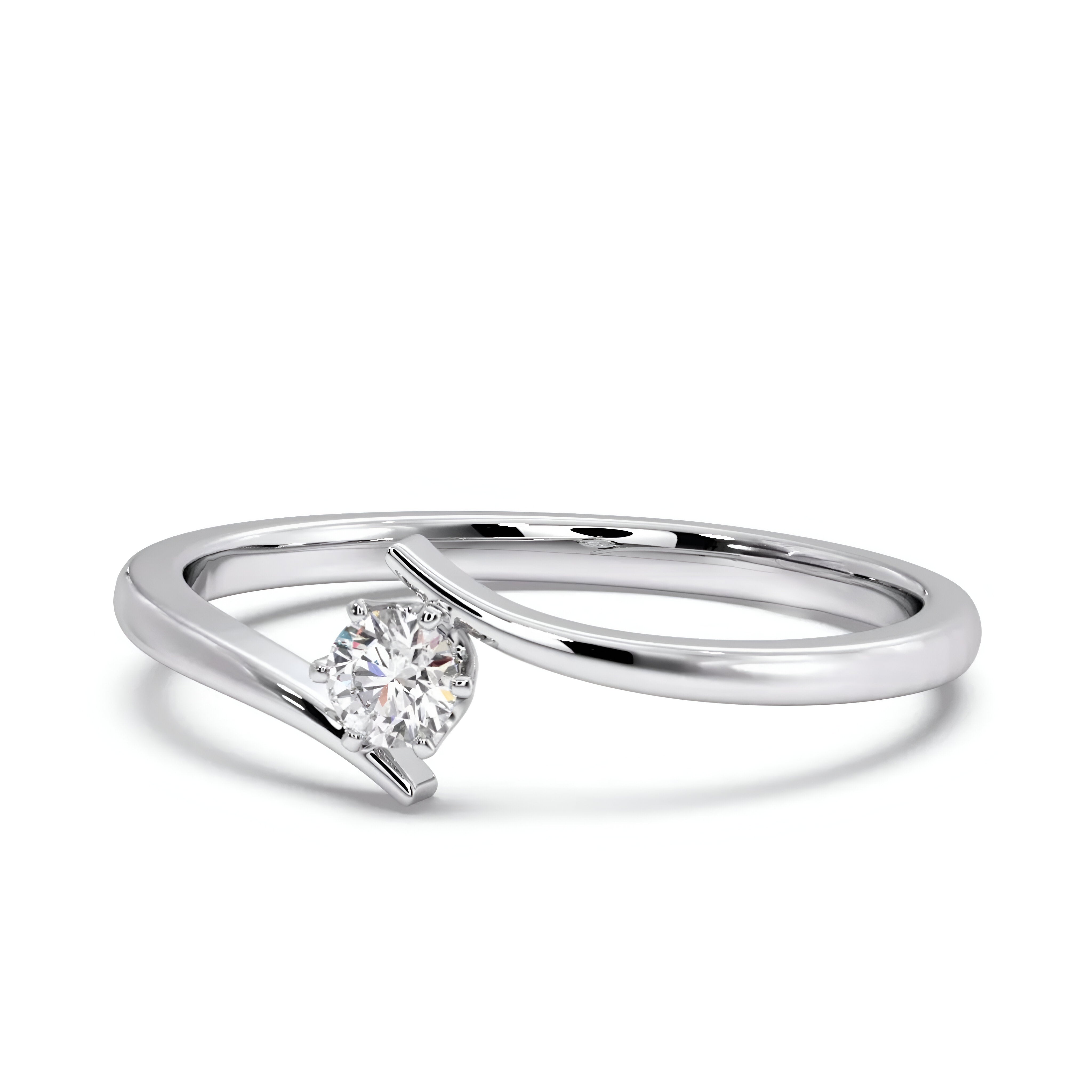 Milani White gold Solitaire Ring