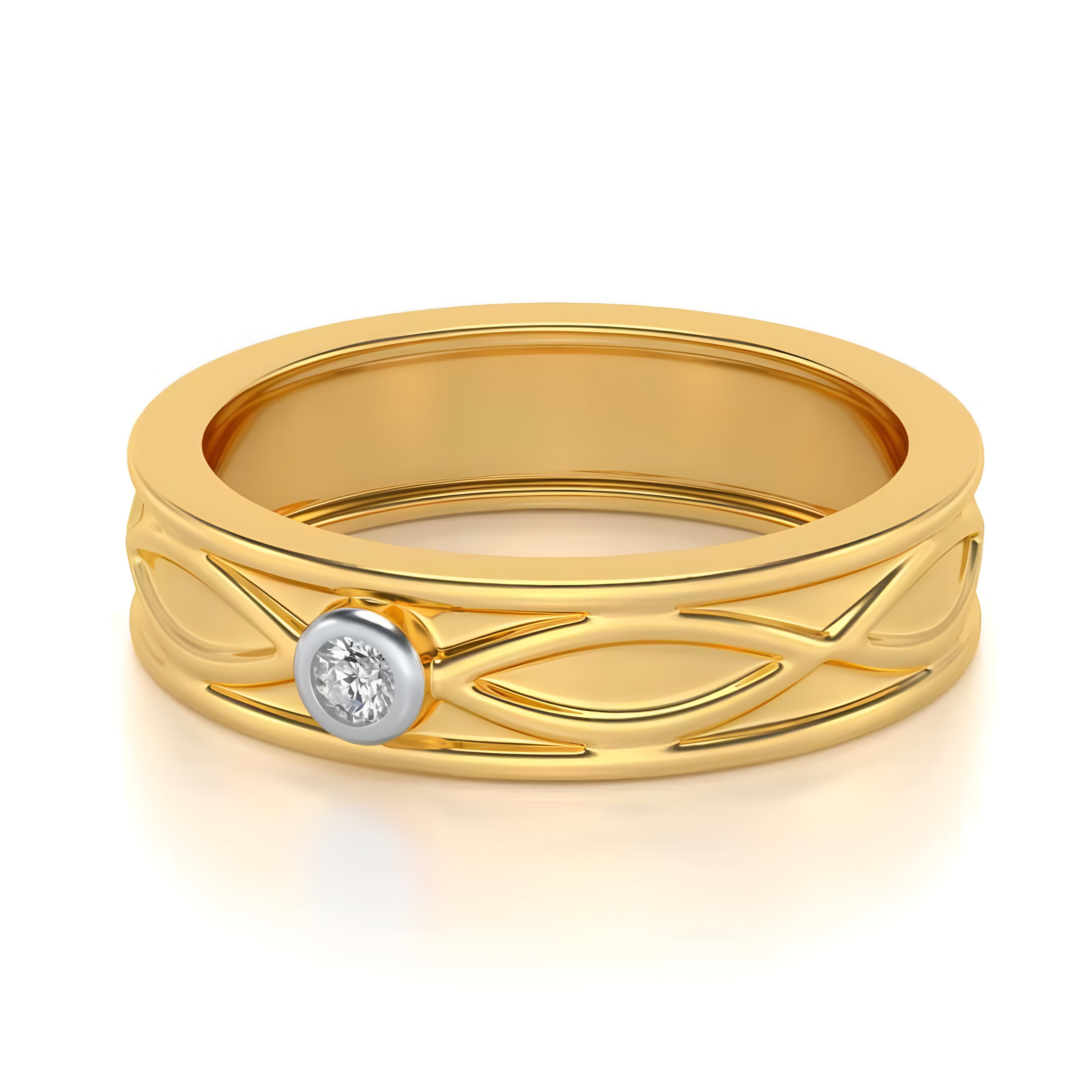 Classic Wave Diamond Band Ring