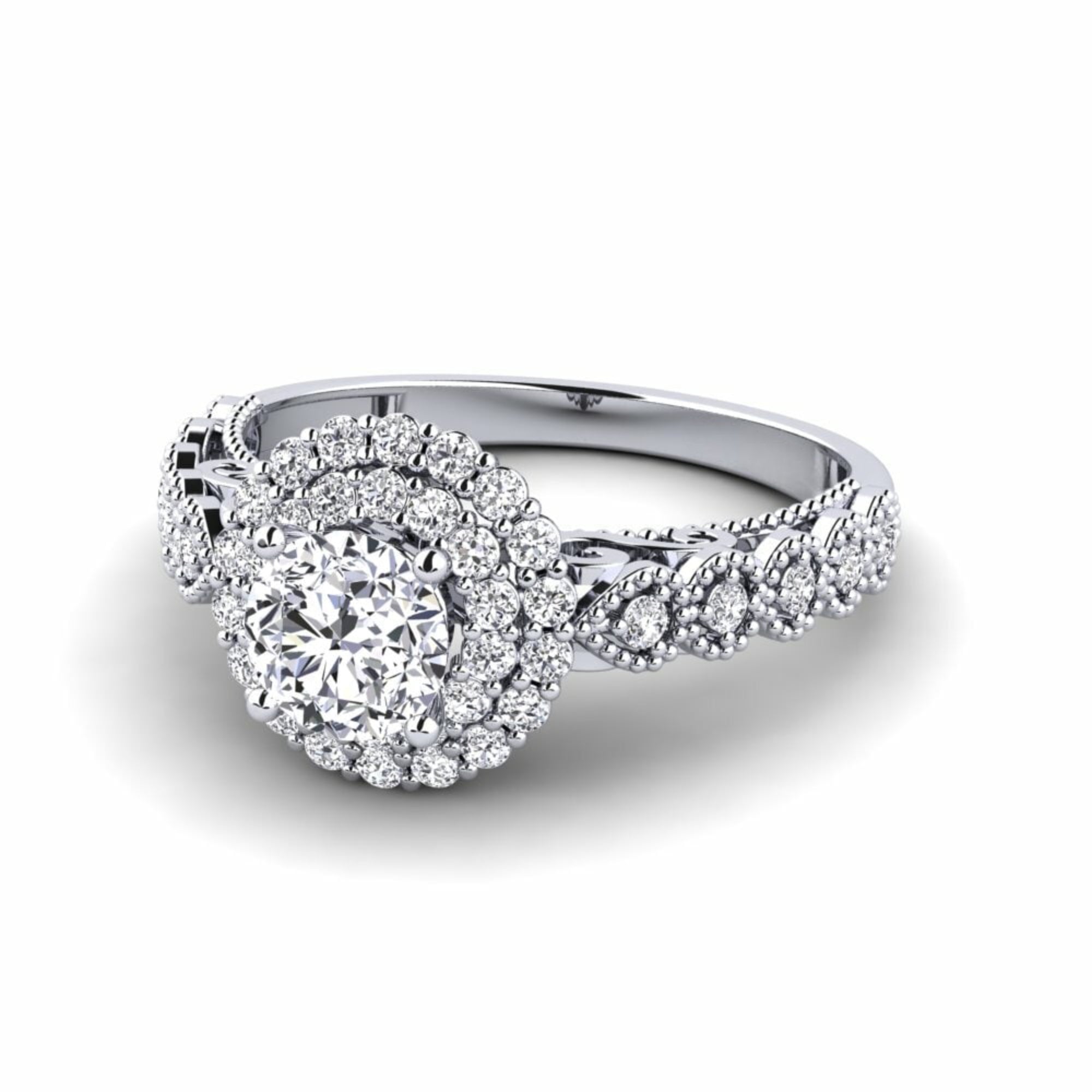 0.65 Carat Solitaire Double Halo Engagement Ring