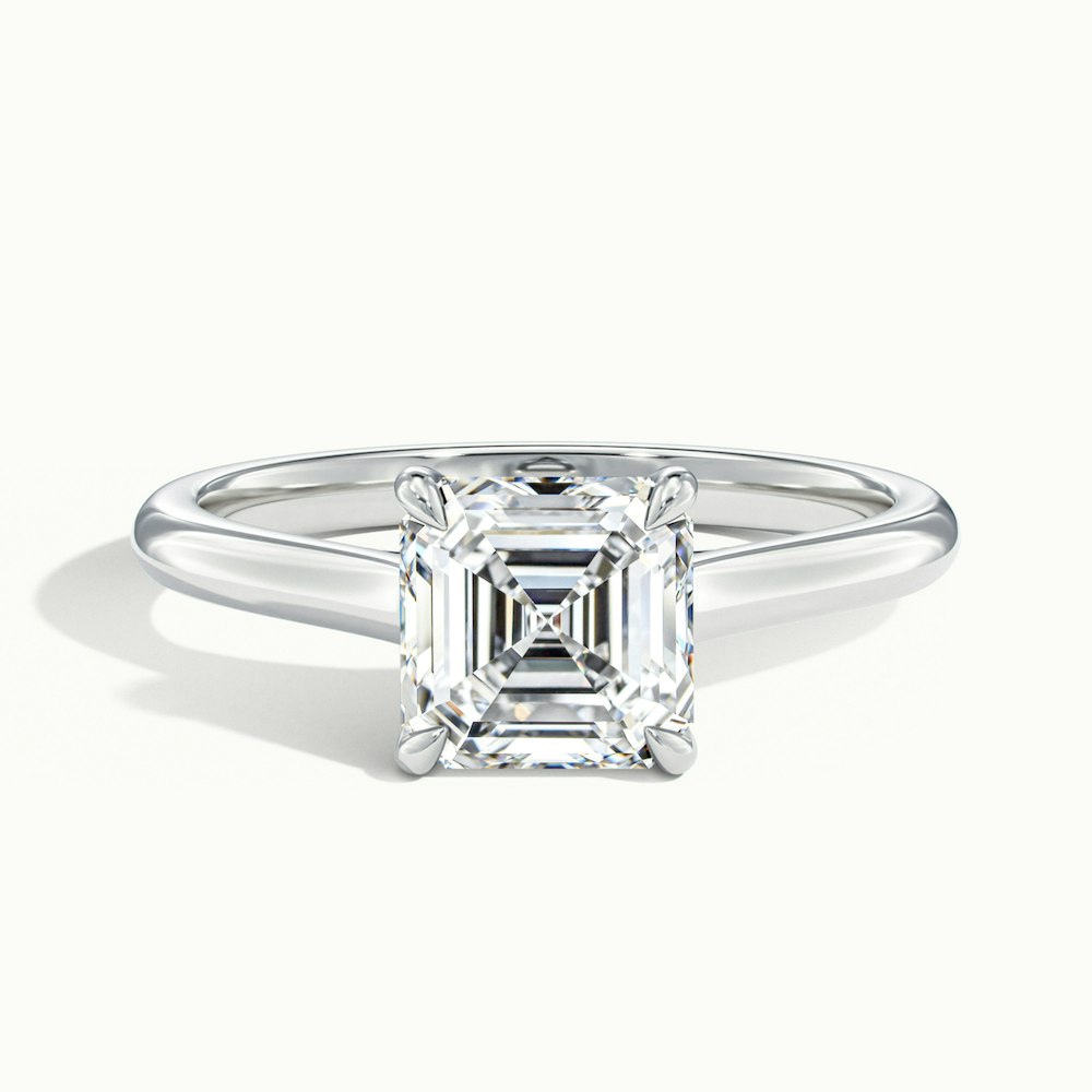 Asscher Cut Temple Engagement Ring