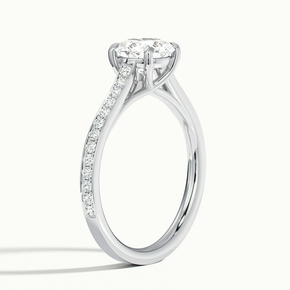 Round Temple Pavé Engagement Ring