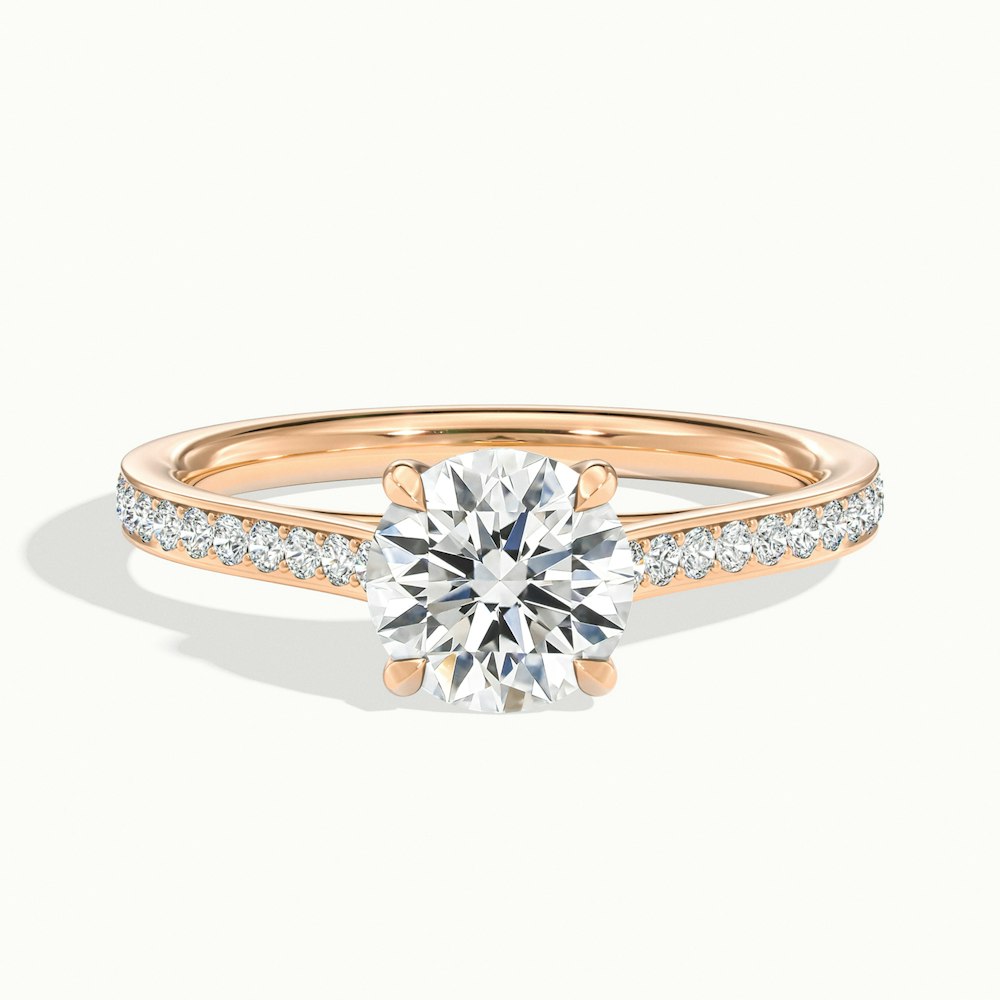 Round Temple Pavé Engagement Ring