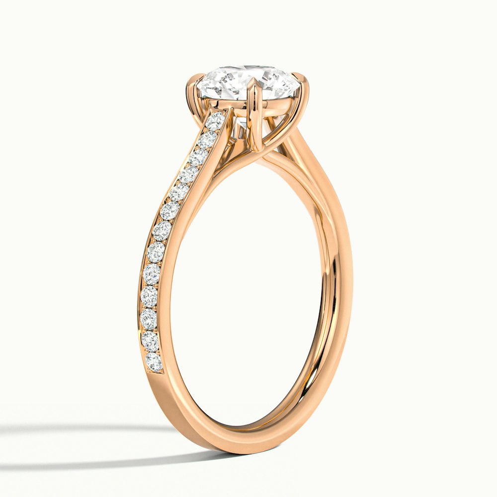 Round Temple Pavé Engagement Ring